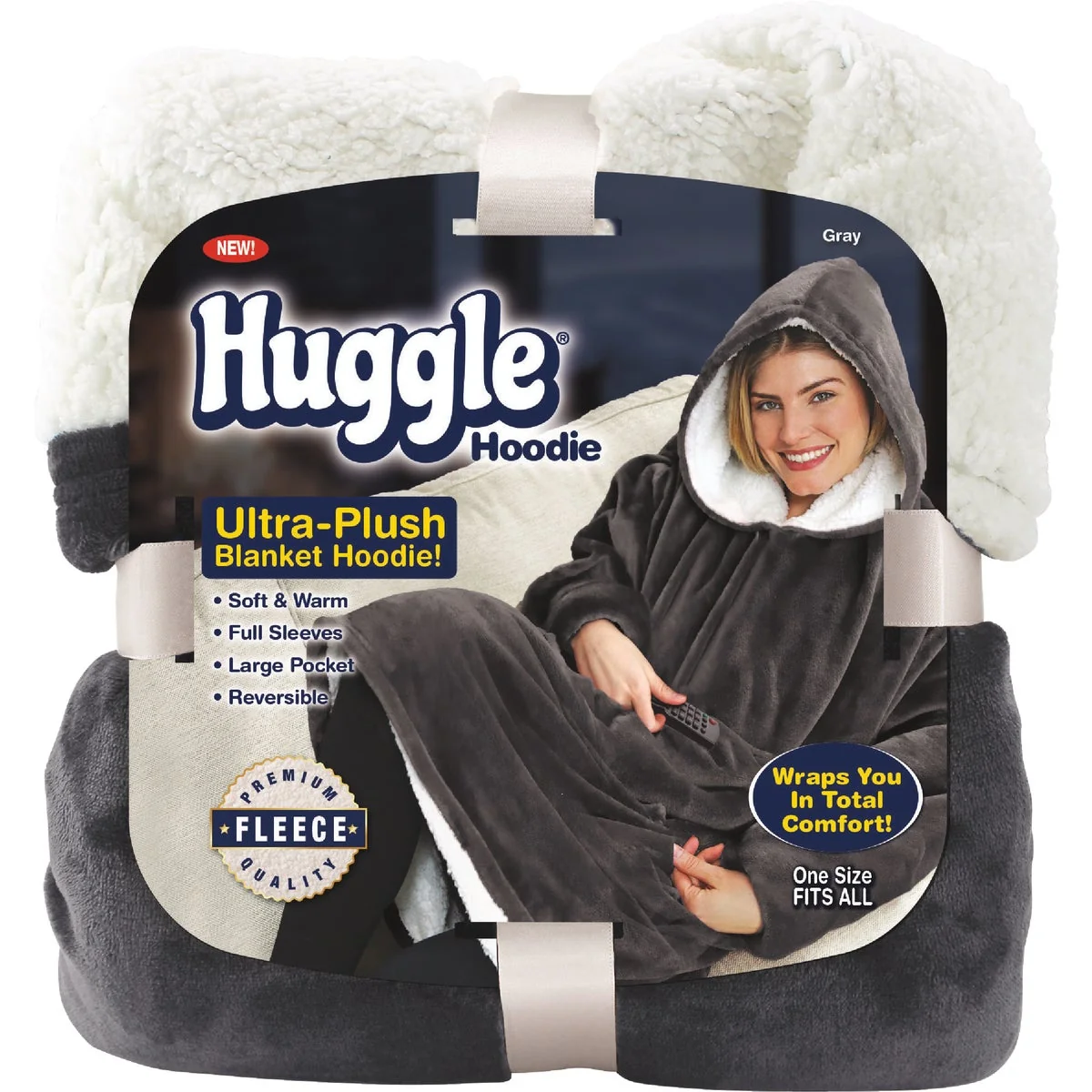 Contemporary Huggle Fleece Wrap Blanket Hoodie Functional
