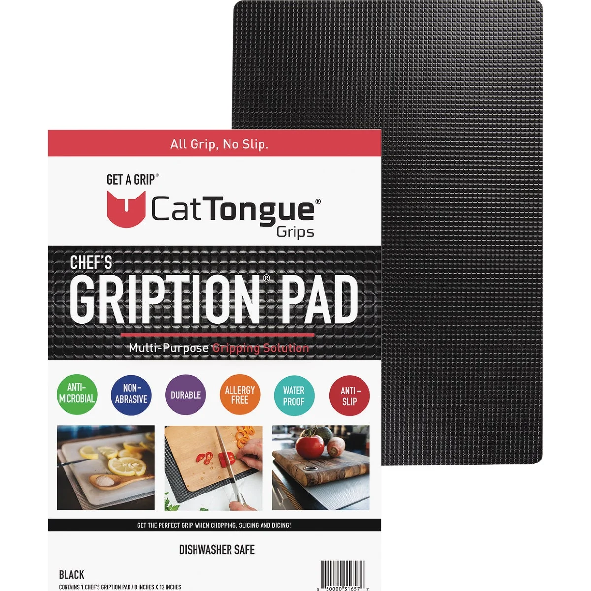 Quality CatTongue Grips Chef's Gription 8 In. x 12 In. Non-Adhesive Multi-Purpose Gripping Solution High-Quality
