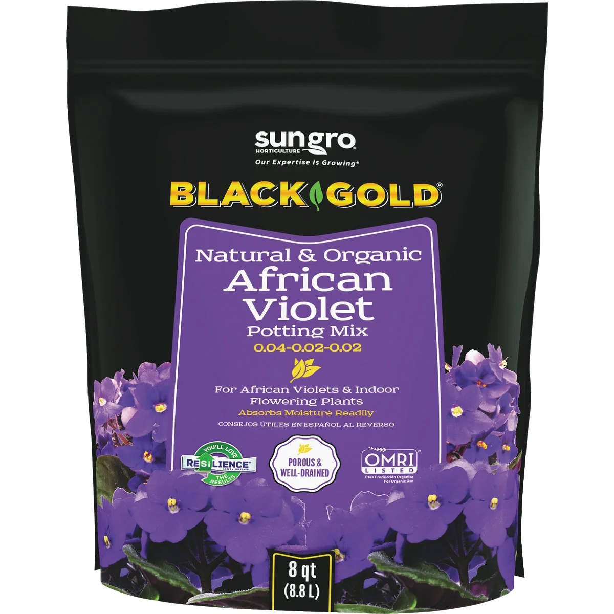 High-Quality Black Gold 8 Qt. Natural Organic African Violet Potting Mix