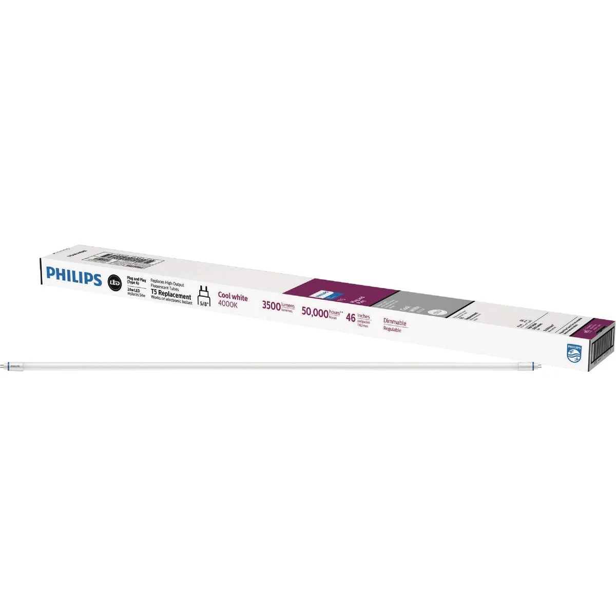 Fashionable Philips InstantFit 54W Equivalent 46 In. Cool White T5 Type A LED Tube Light Bulb Professional