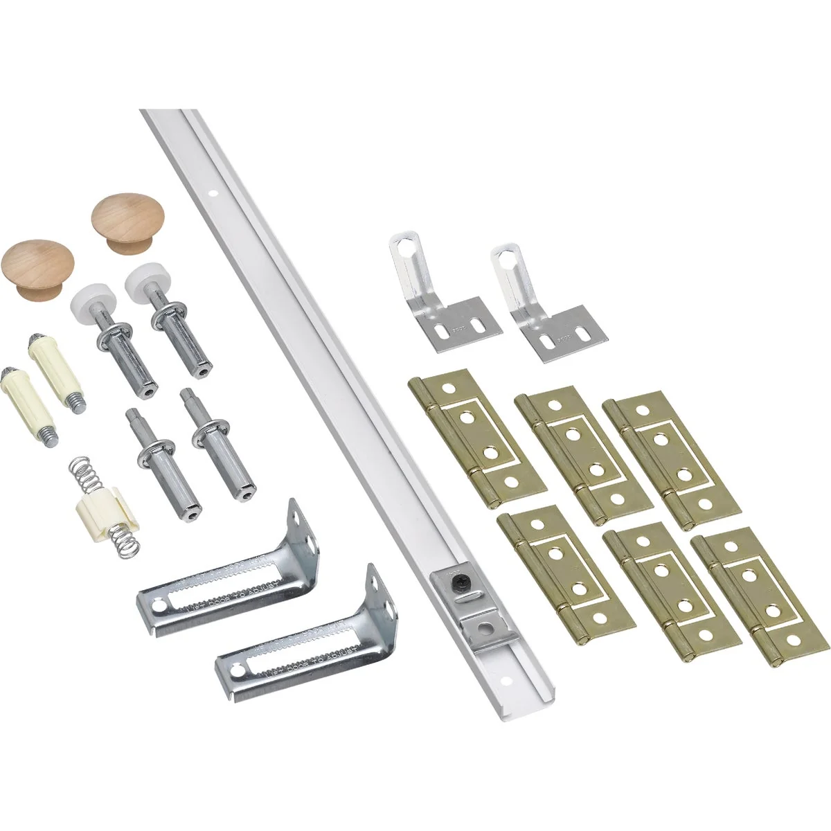 Solid National Hardware 72 In. White Folding Door Hardware Set User-Friendly