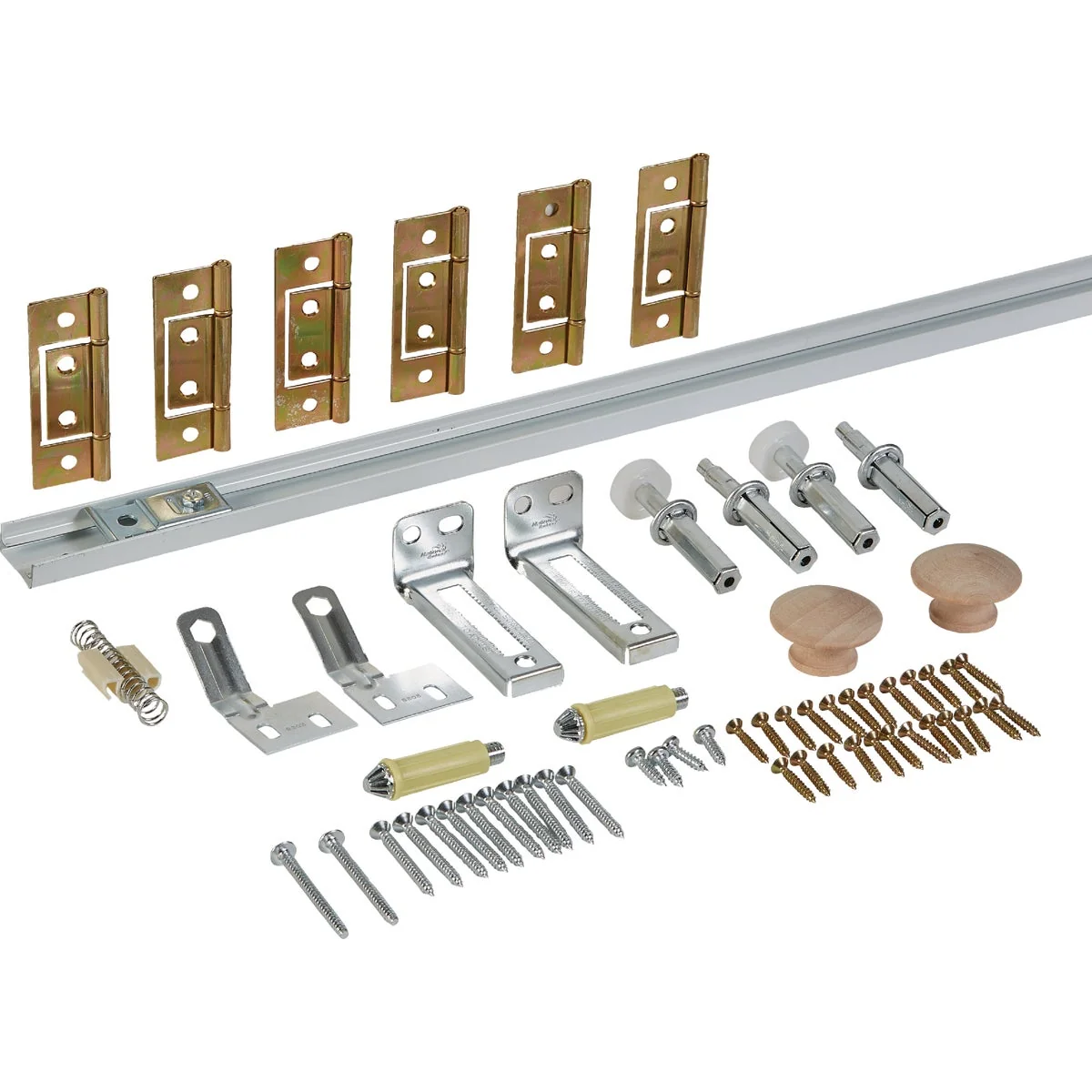 Pure National Hardware 60 In. White Folding Door Hardware Set Specialty