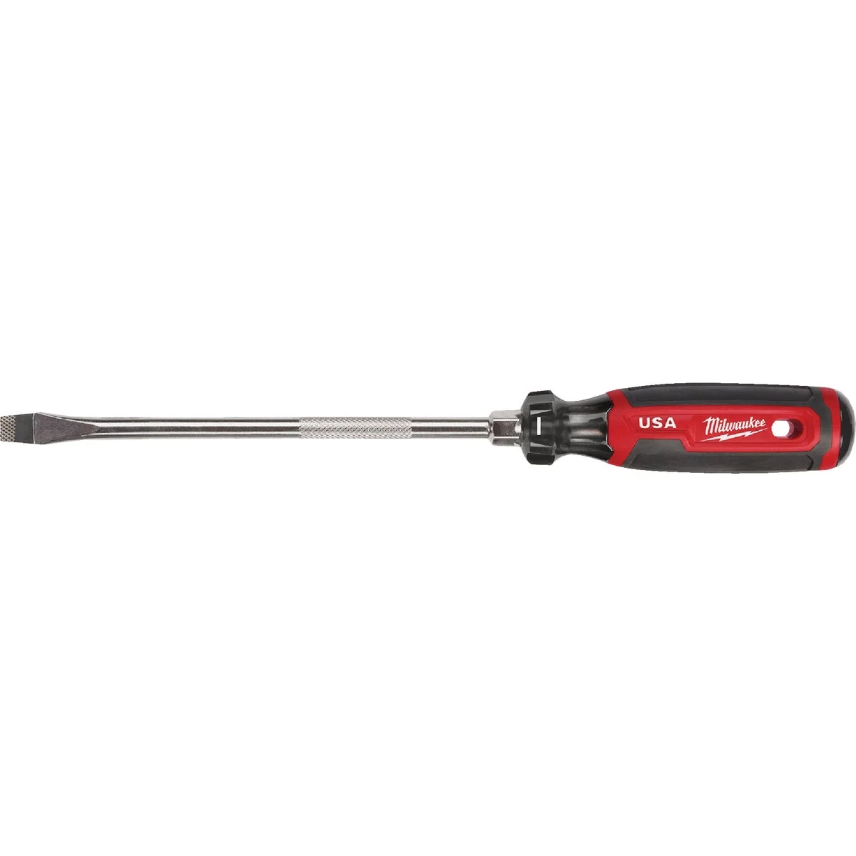 Lightweight Milwaukee 3 8 In. x 8 In. Slotted Screwdriver with Cushion Grip Advanced