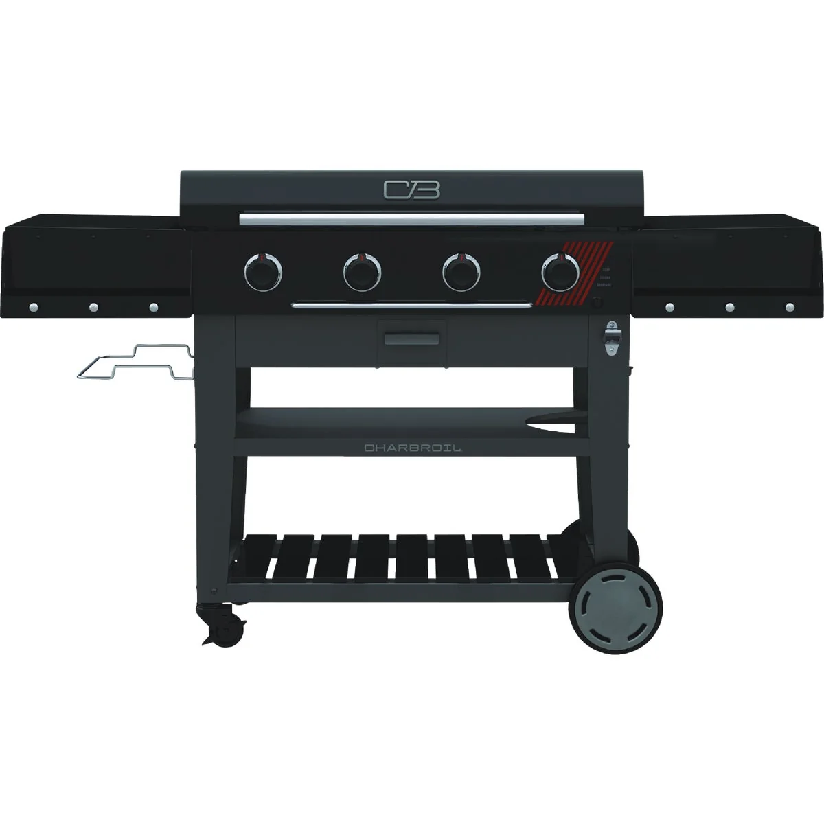 Organic Charbroil 36 In. Performance Series Deluxe Propane Gas Griddle with Cart 4 Burner Flat Top Grill Black Fine Crafted