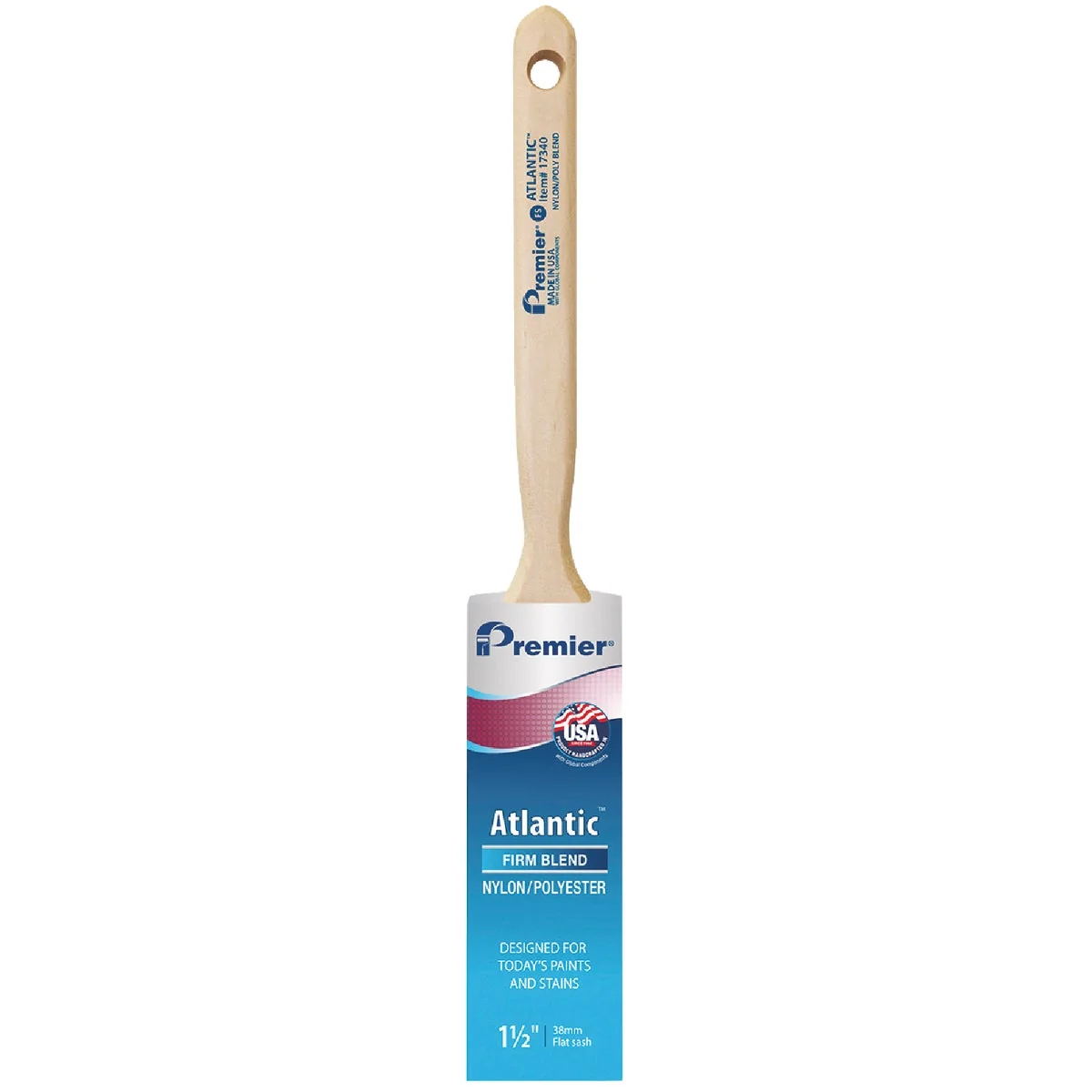 Proven Premier Atlantic 1-1 2 In. Flat Sash Nylon Poly Paint Brush Crafted