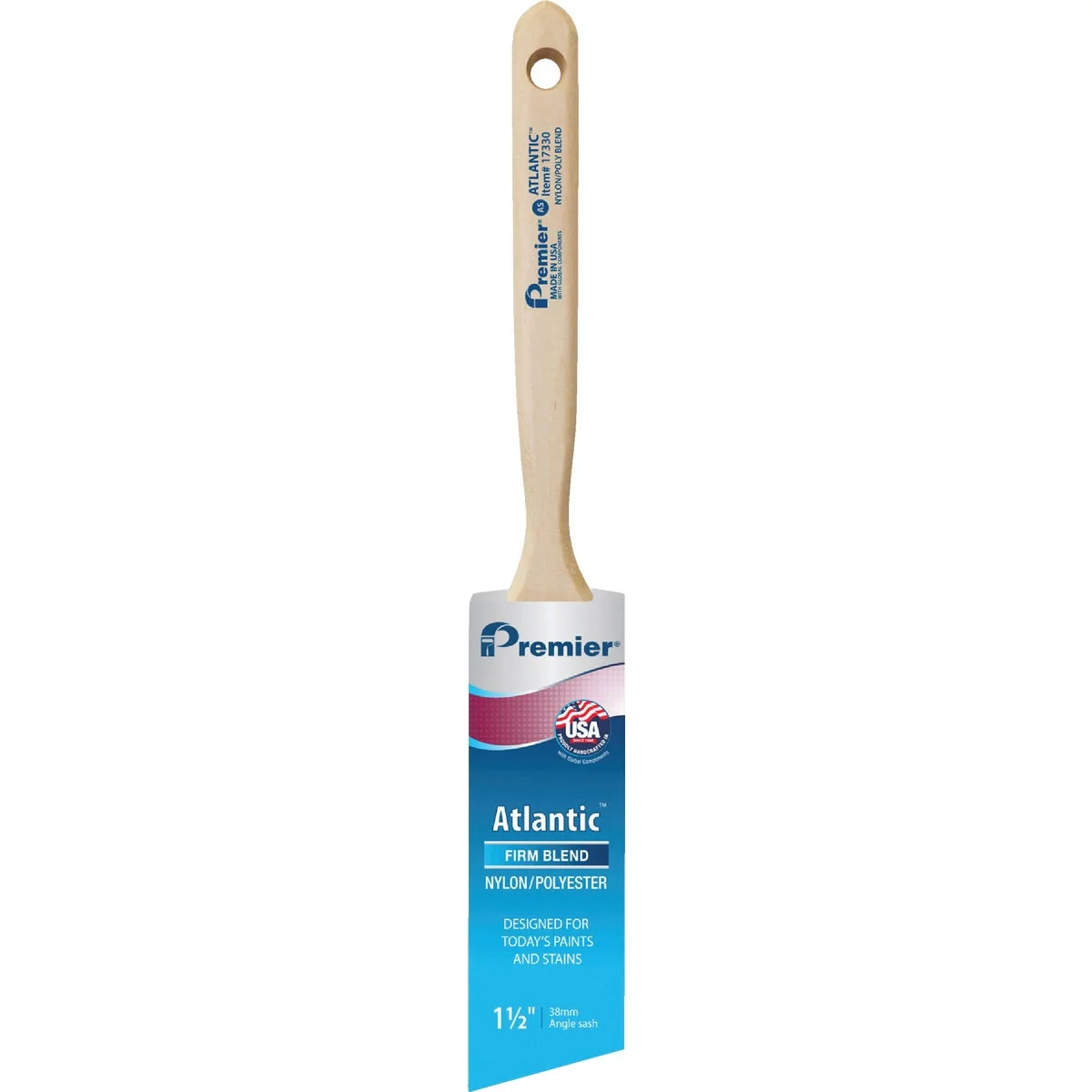 Modern Premier Atlantic 1-1 2 In. Nylon Poly Angle Sash Paint Brush Effective
