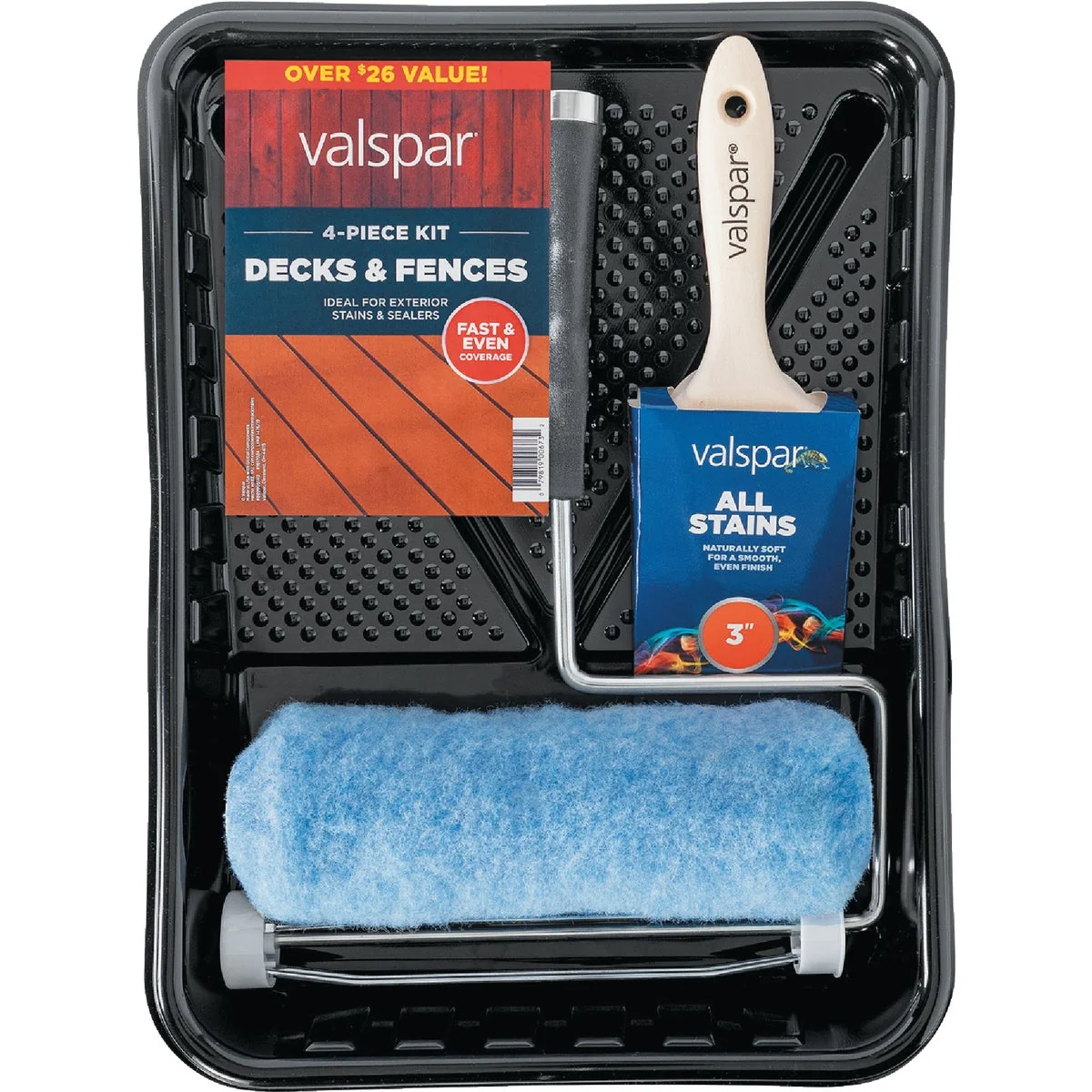 Convenient Valspar Deck and Fences Paint Roller Kit 4-Piece Crafted