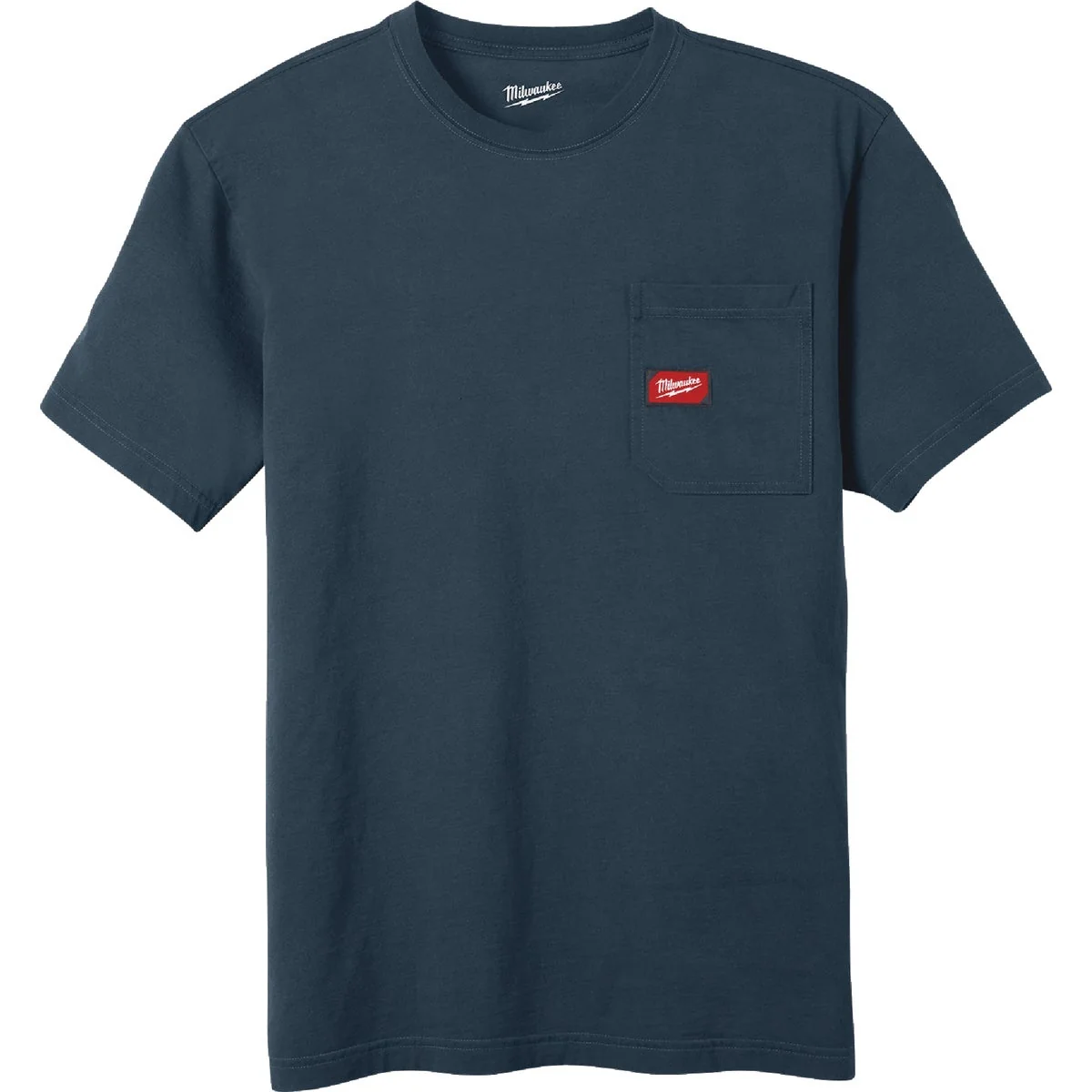 Reusable Milwaukee GridIron Men's Large Blue Short Sleeve Pocket T-Shirt Eco-Friendly