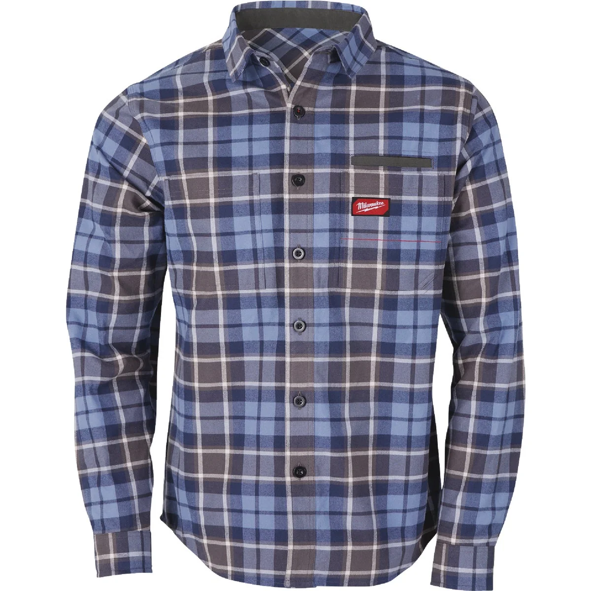 Refined Milwaukee GridIron Men's Medium Blue Long Sleeve Flannel Shirt Artisan