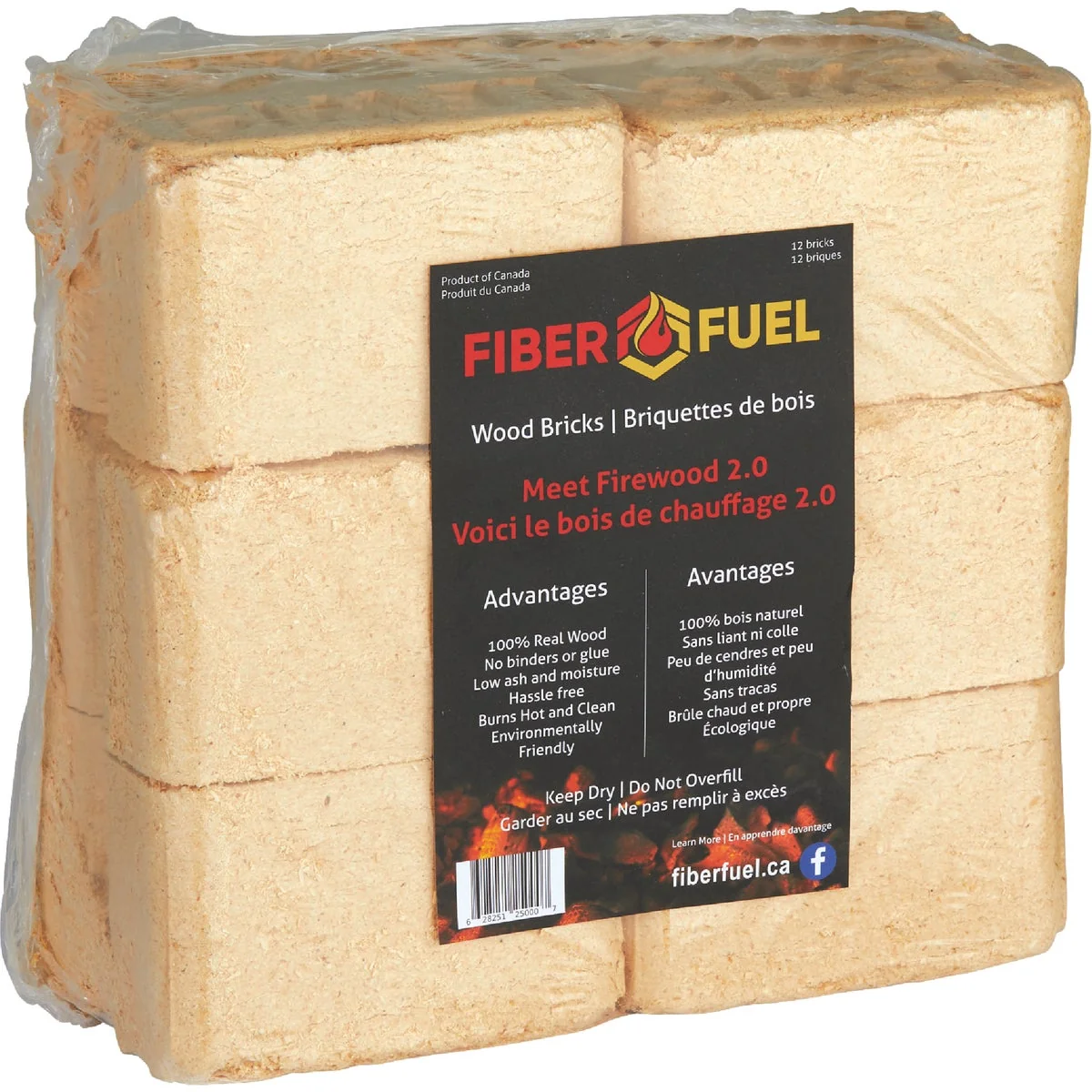 Casual Fiber Fuel 8966 BTU Wood Brick Minimalist