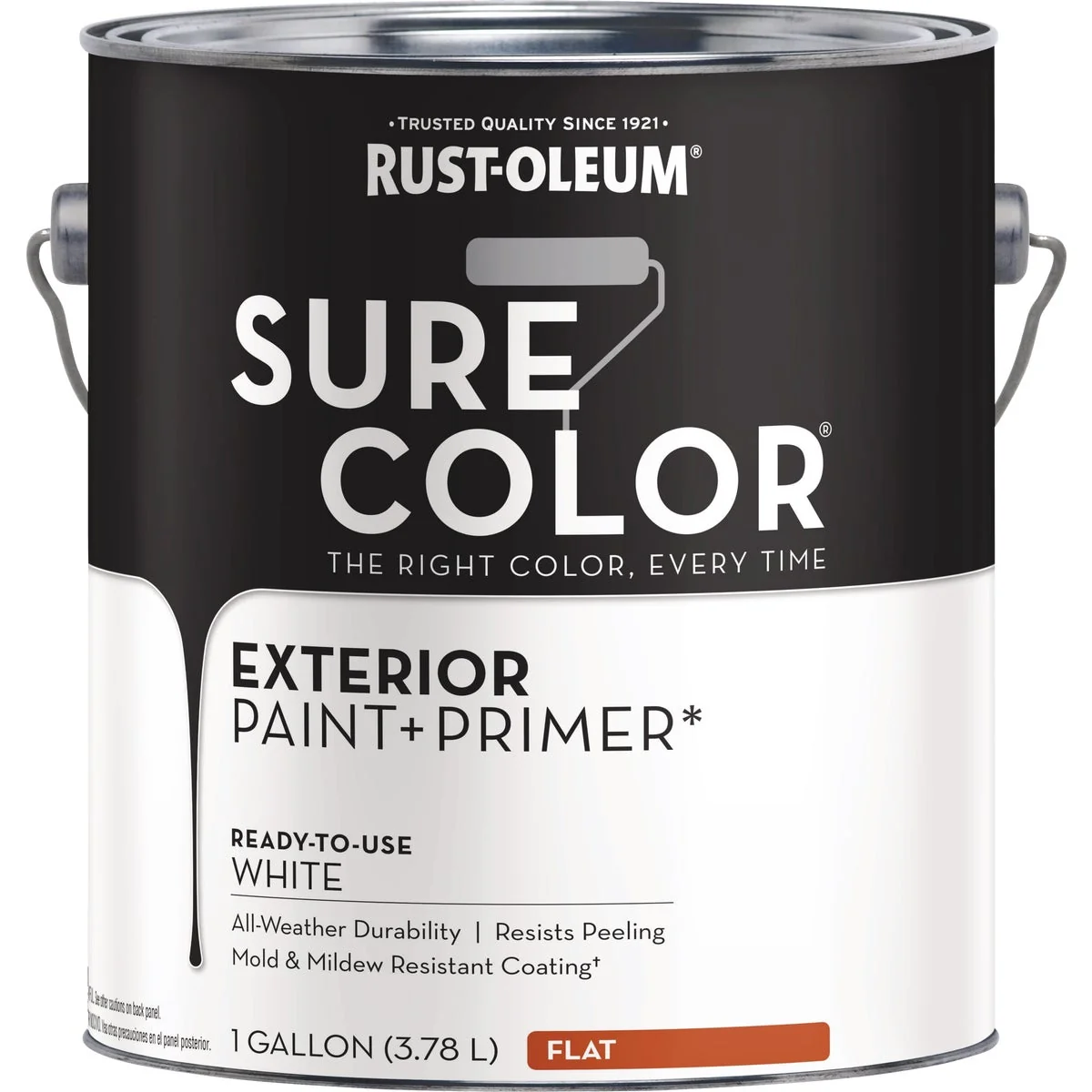 Organic Rust-Oleum Sure Color Exterior Paint and Primer White Flat 1 Gal Reliable