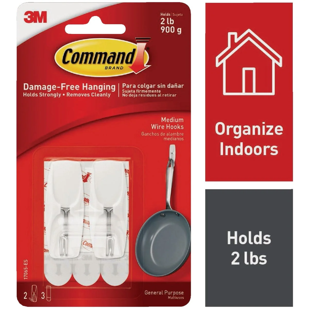 Lightweight Command Medium Wire Hook 2 Hooks 3 Strips Pack Original
