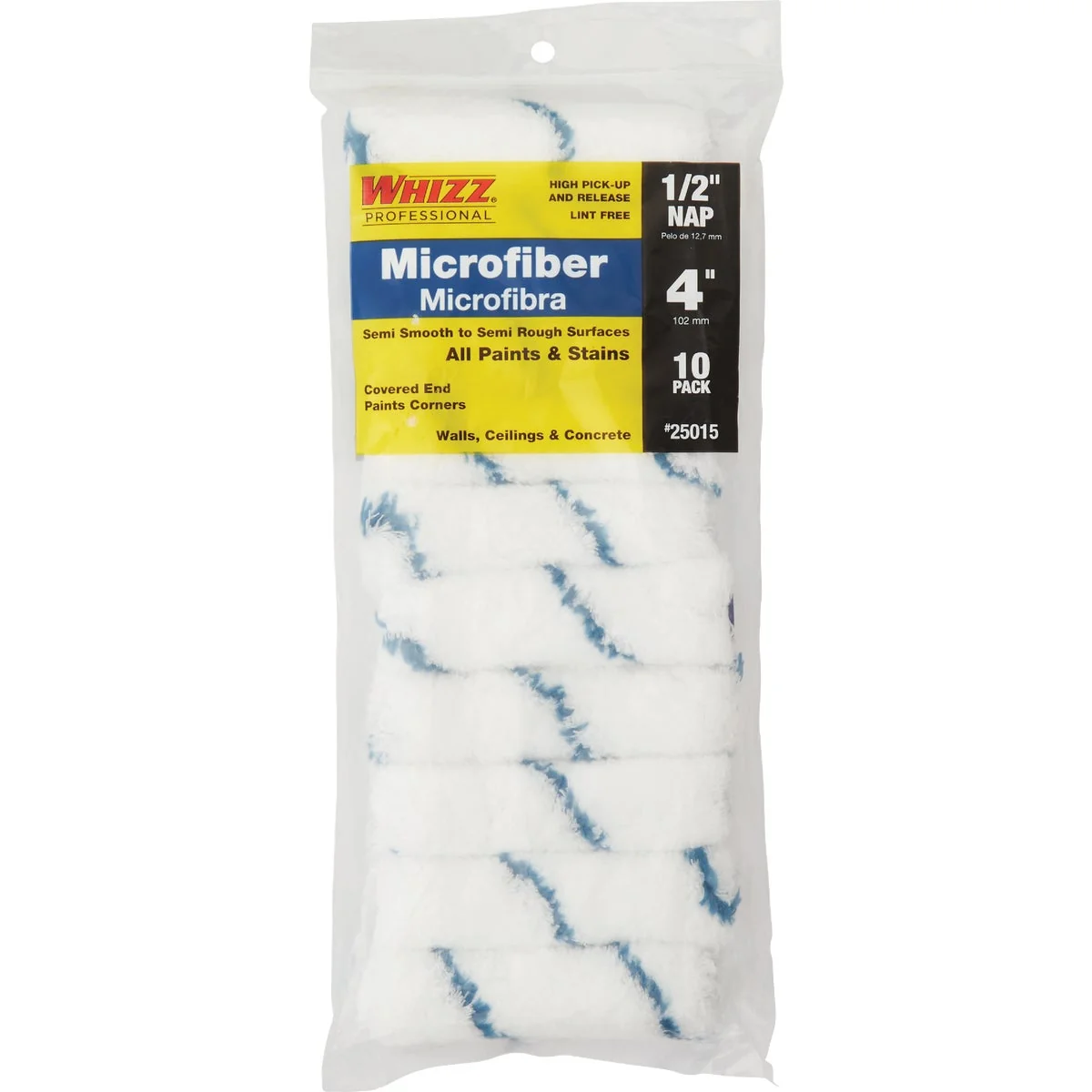 Quality Whizz 4 In. x 1 2 In. Microfiber Roller Cover 10-Pack Artisan