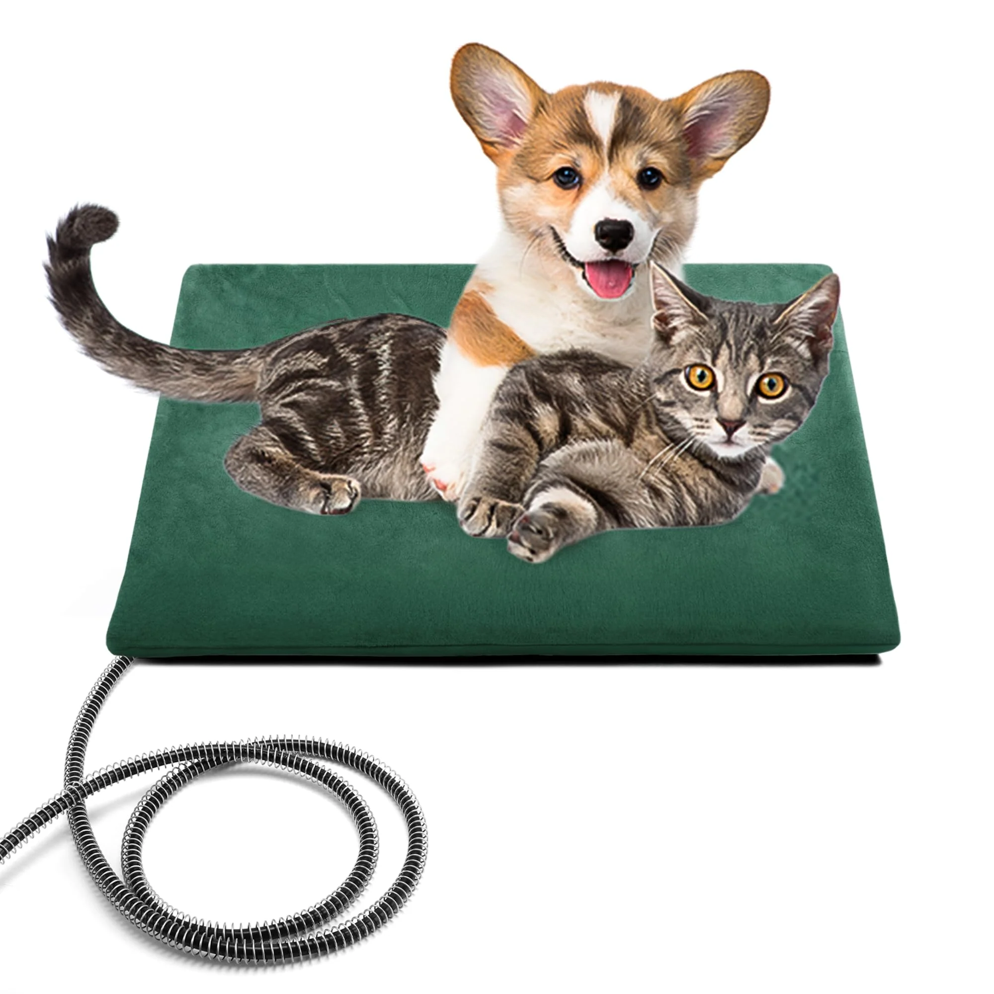 Superior PETNF Outdoor Pet Heating Pad for Cats Dogs Auto Temp Control Waterproof Fireproof 15.7x19.7 inches Green Carefully Designed