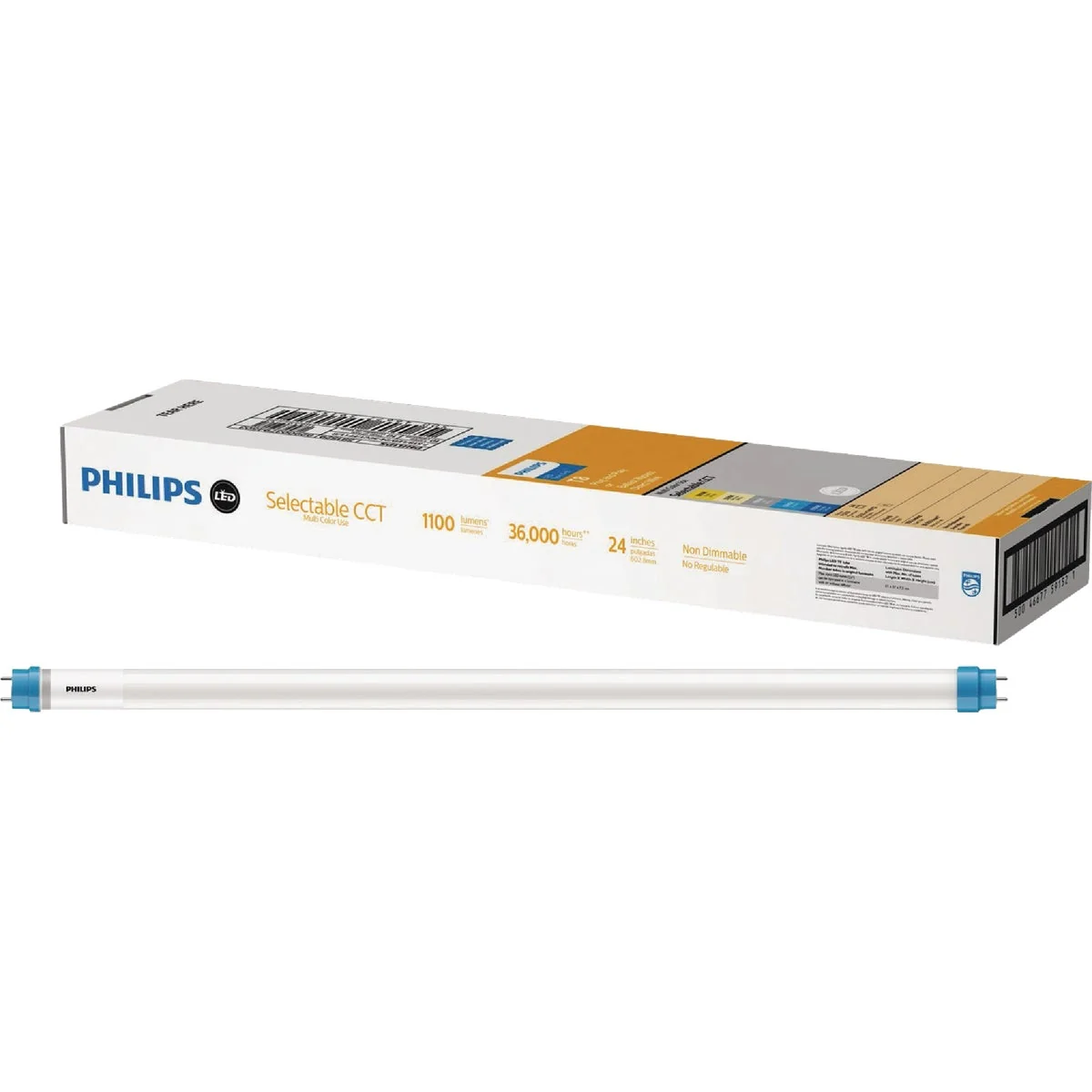 Lightweight Philips FlexFit 17W Equivalent 24 In. Type A B Multi-CCT LED Tube Light Bulb Minimalist