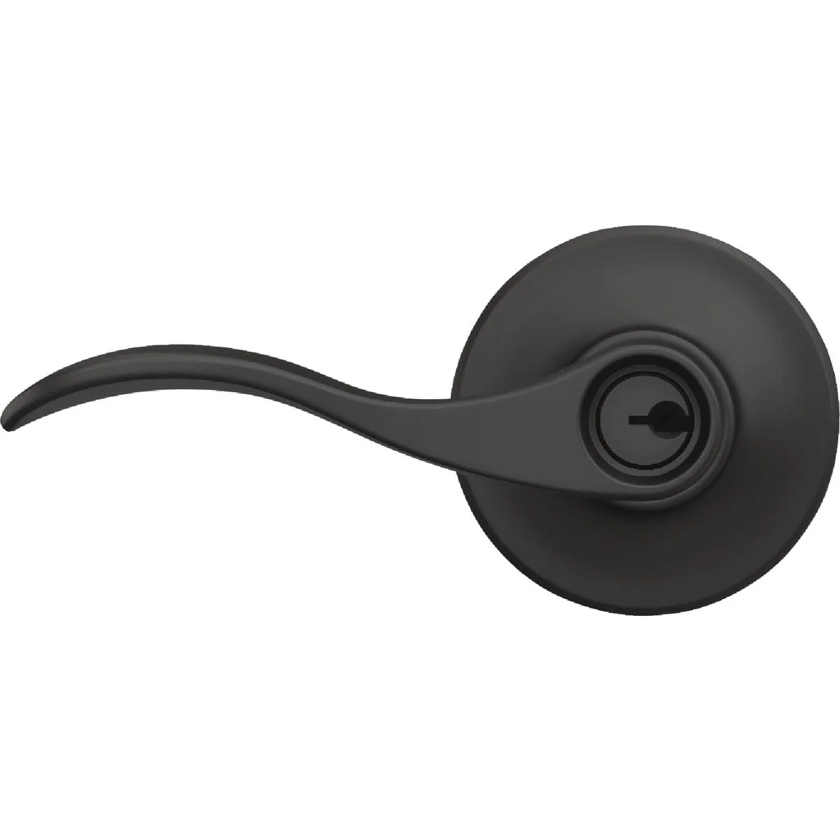 Healthy Schlage Accent Lever Keyed Entry Lock in Matte Black Enhanced