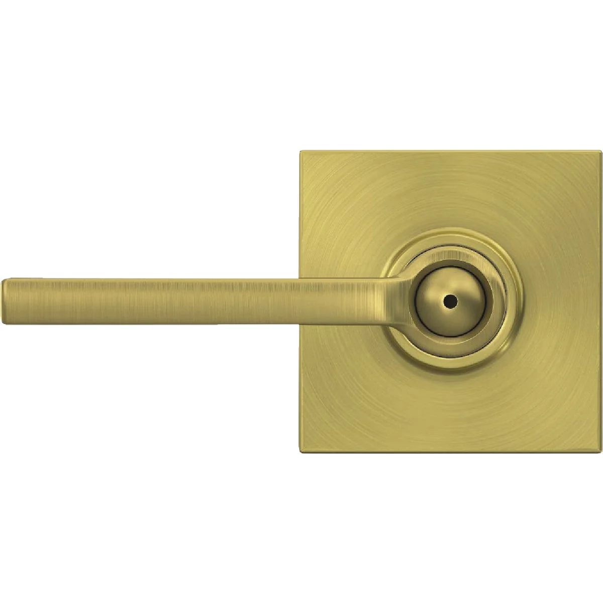 Fine Schlage F Series Latitude Lever with Collins Trim Bed and Bath Lock in Satin Brass Authentic
