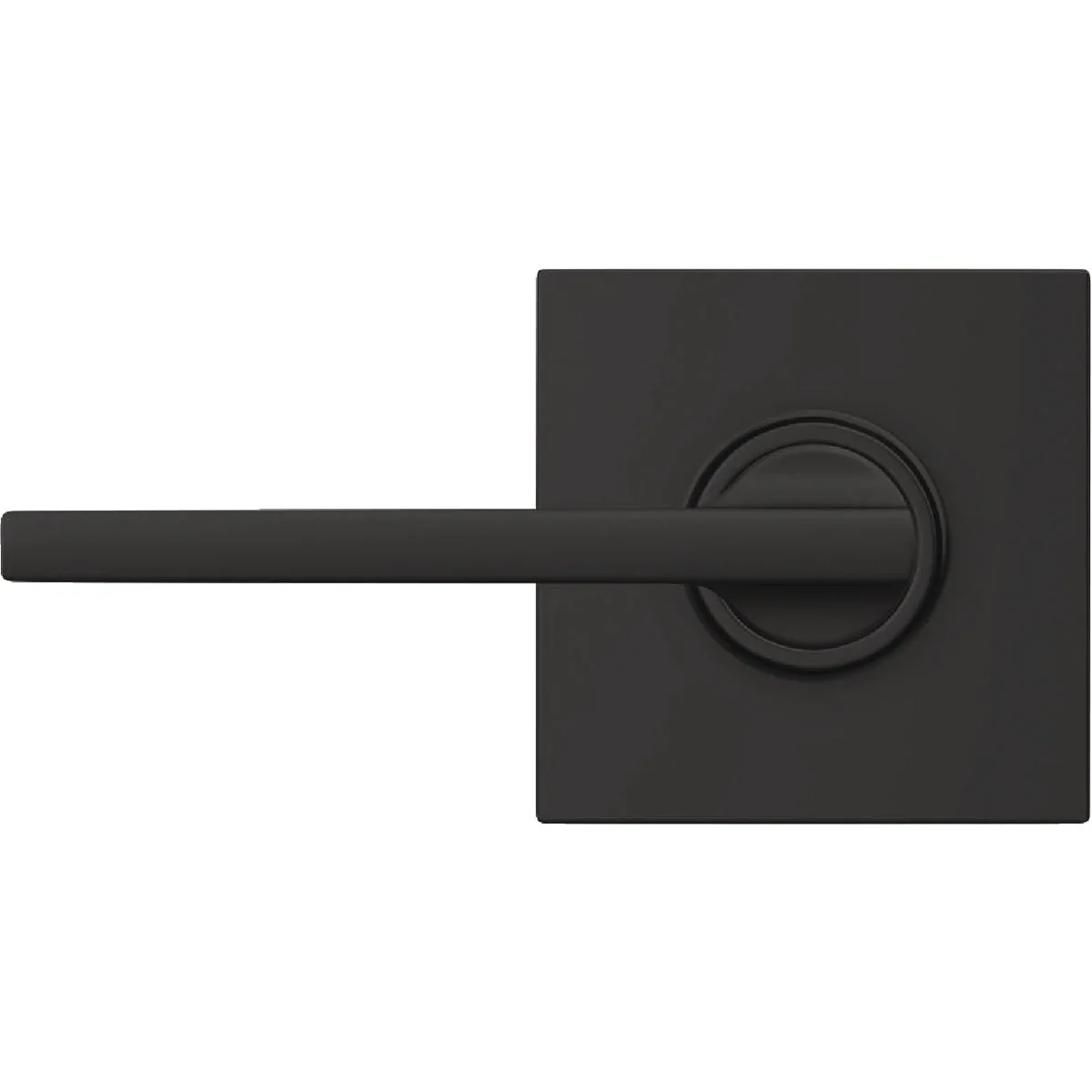 Flexible Schlage Latitude Lever with Collins Trim Hall and Closet Lock in Matte Black Safe