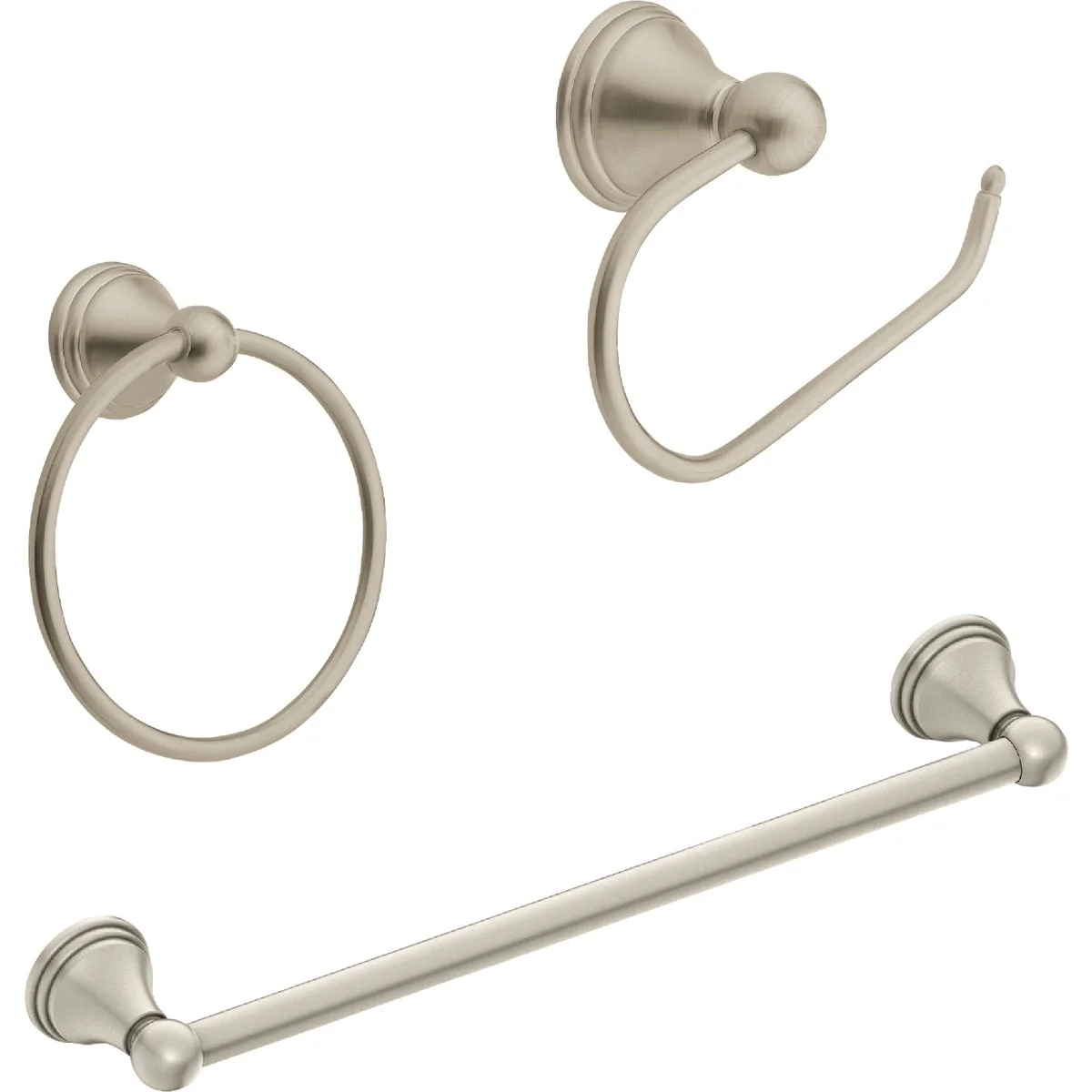 Functional Moen Preston Collection 3-Piece Bath Hardware Set Brushed Nickel Artisan