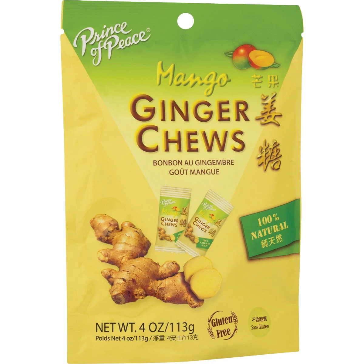 Versatile Prince of Peace 4 Oz. Mango Ginger Chews Natural