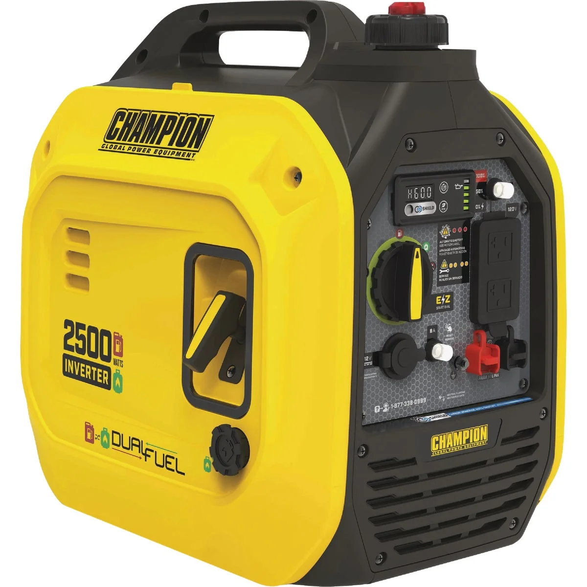 Clean Champion 2500W Dual Fuel Recoil Inverter Generator with CO Shield Selected