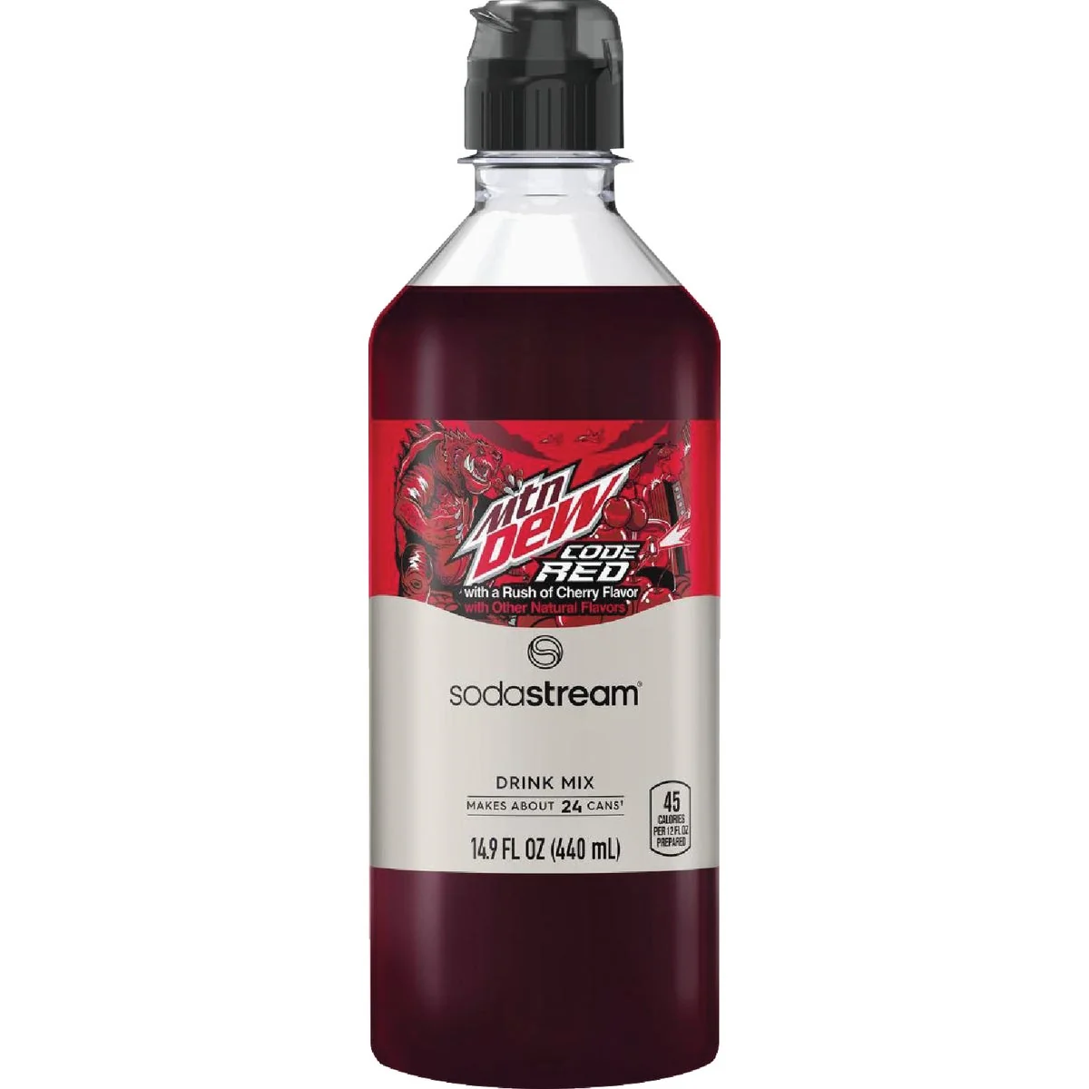 Contemporary SodaStream 14.9 Oz. MTN Dew Code Red Drink Mix Enhanced