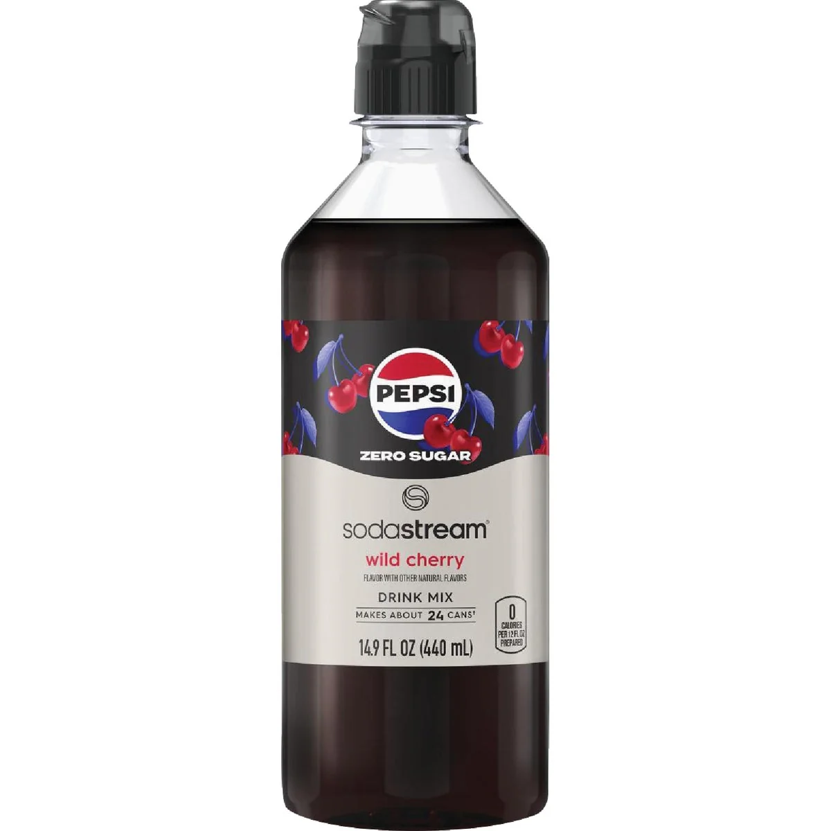 Authentic SodaStream 14.9 Oz. Pepsi Wild Cherry Zero Sugar Drink Mix Reliable