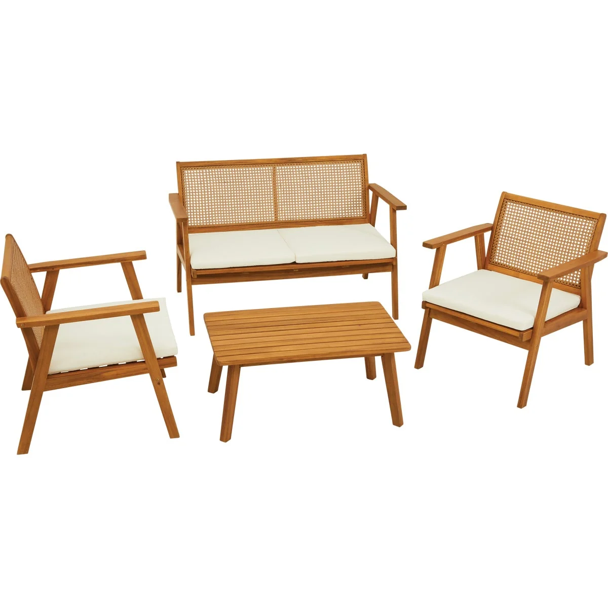 Innovative 4-Piece Wooden Outdoor Chat Set Eco-Friendly