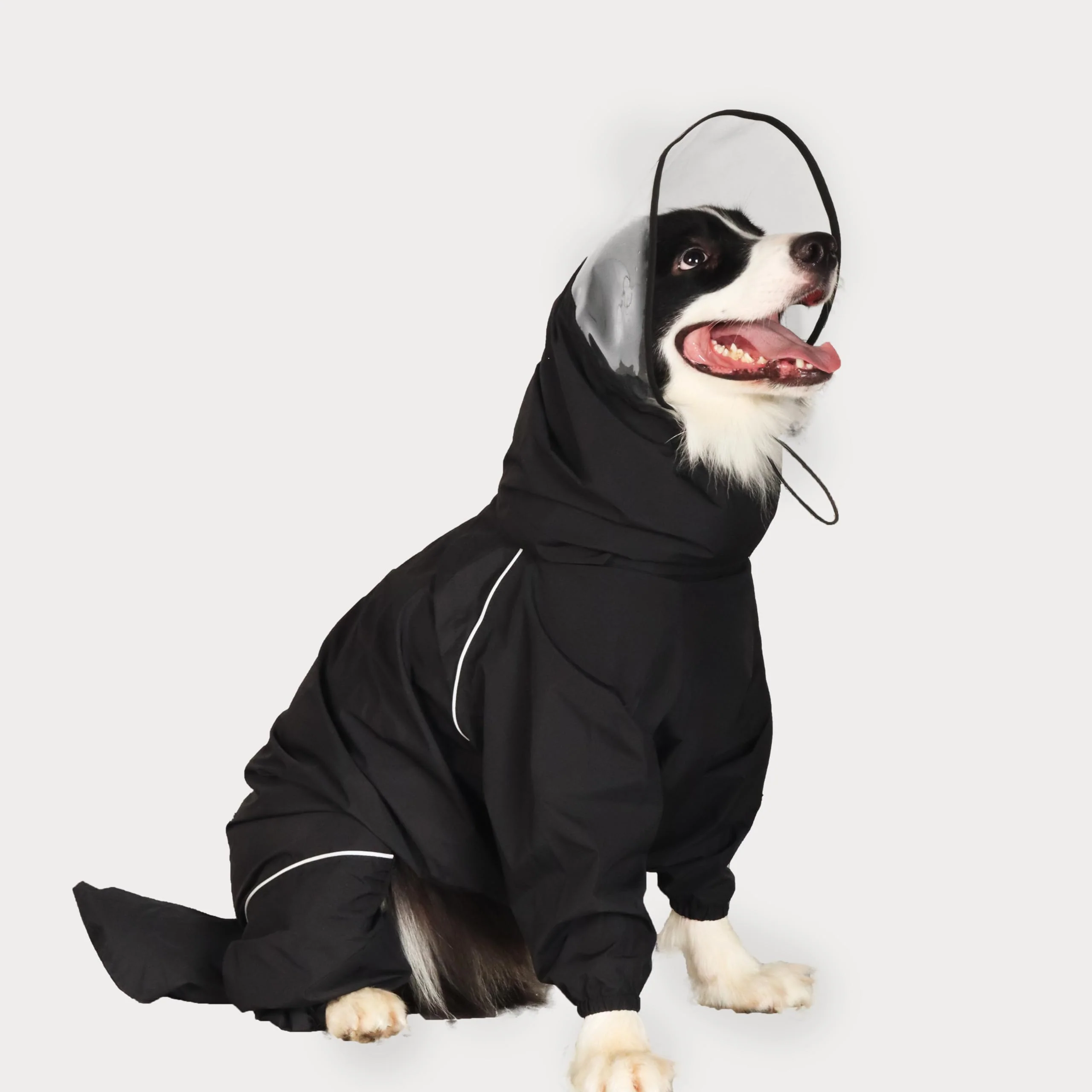 Luxury TOBOSS Dog Raincoat for Medium-Large Dogs – Full Coverage Waterproof Rain Suit with Detachable Hood Reflective Strips Convenient