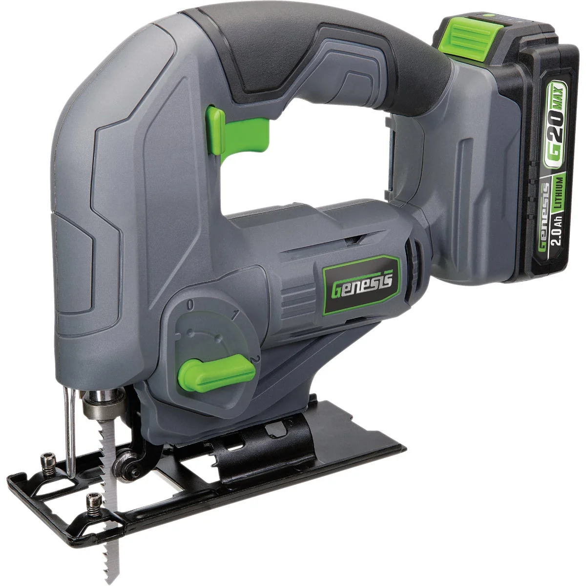 Natural Genesis 20 Volt Cordless Jig Saw Kit with 2.0 Ah Battery Charger High-End