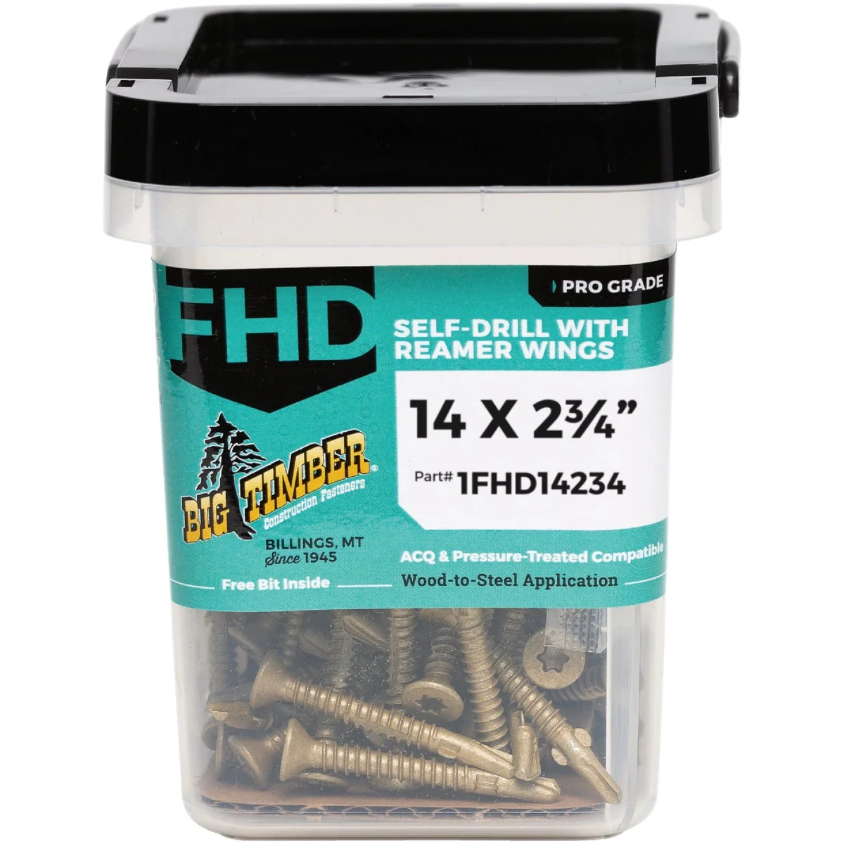 Luxury Big Timber 14 x 2-3 4 In. Flat Head Self-Drilling Wood to Metal Screw 1 Lb. Fashionable