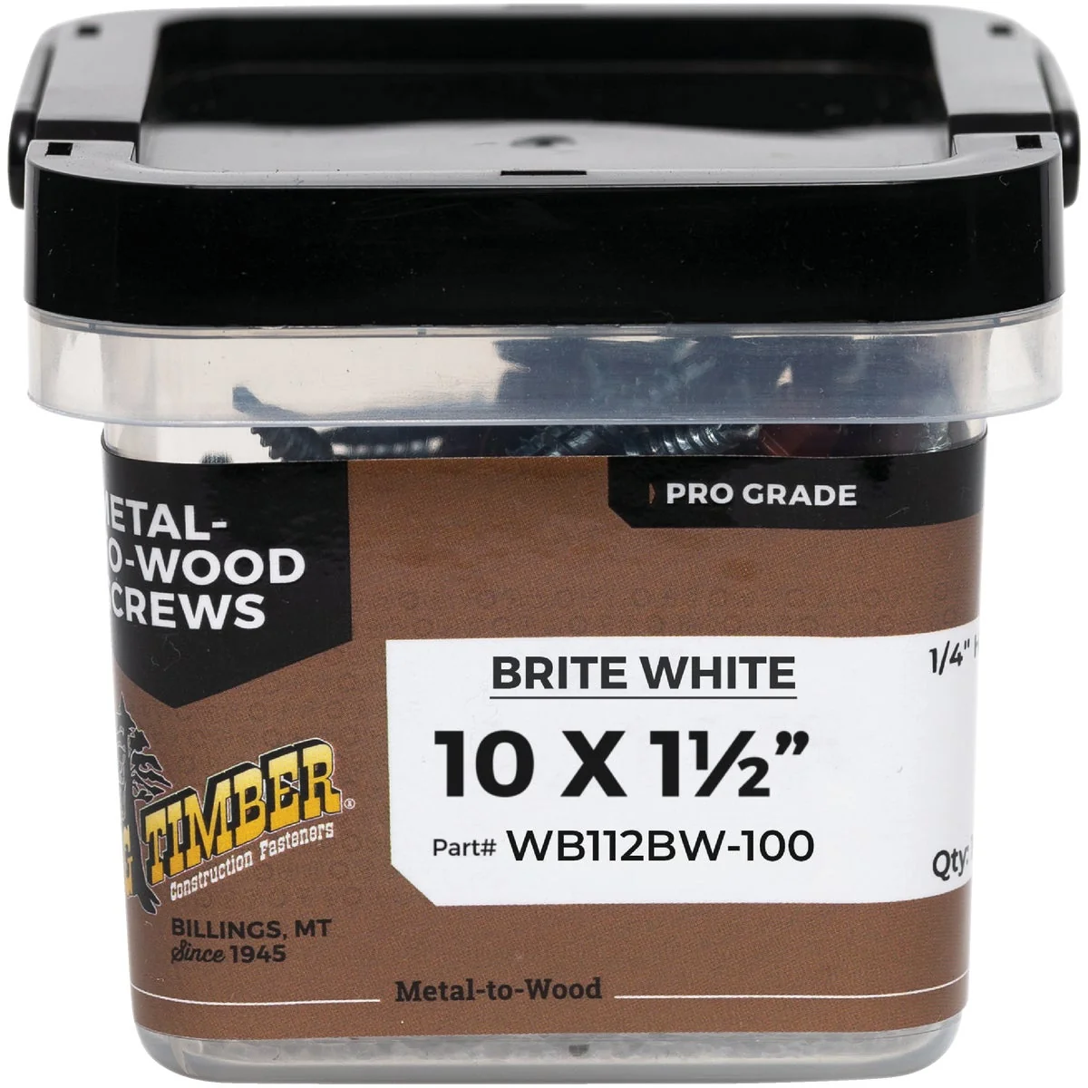 Safe Big Timber 10 x 1-1 2 In. Hex Head Brite White Metal Roofing Screw 100 Ct. Practical