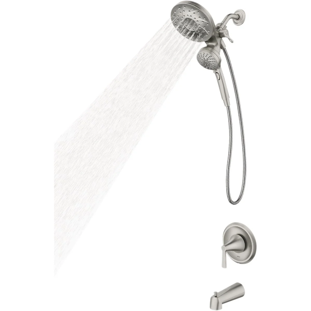Professional Moen Mikah Spot Resist Brushed Nickel 1-Handle Tub Shower Faucet Verified