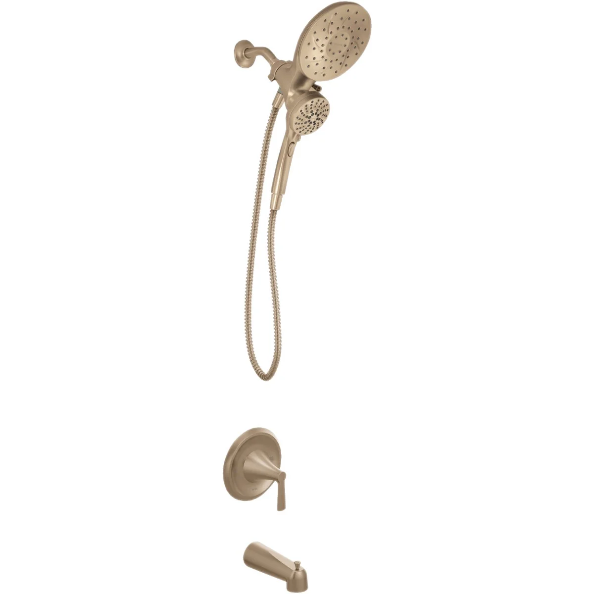 Enhanced Moen Mikah Bronzed Gold 1-Handle Tub Shower Faucet Sophisticated