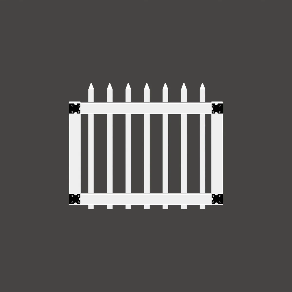 Superior 41-1 2 In. W. x 3 Ft. H. Spaced White Vinyl Picket Gate Durable
