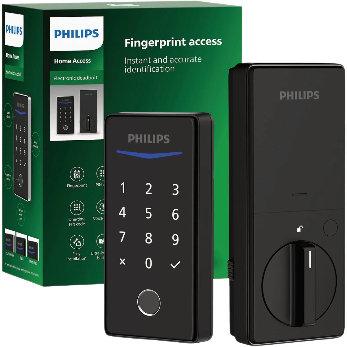 Safe Philips Smart Lock Electronic Deadbolt Matte Black Easy-to-Use