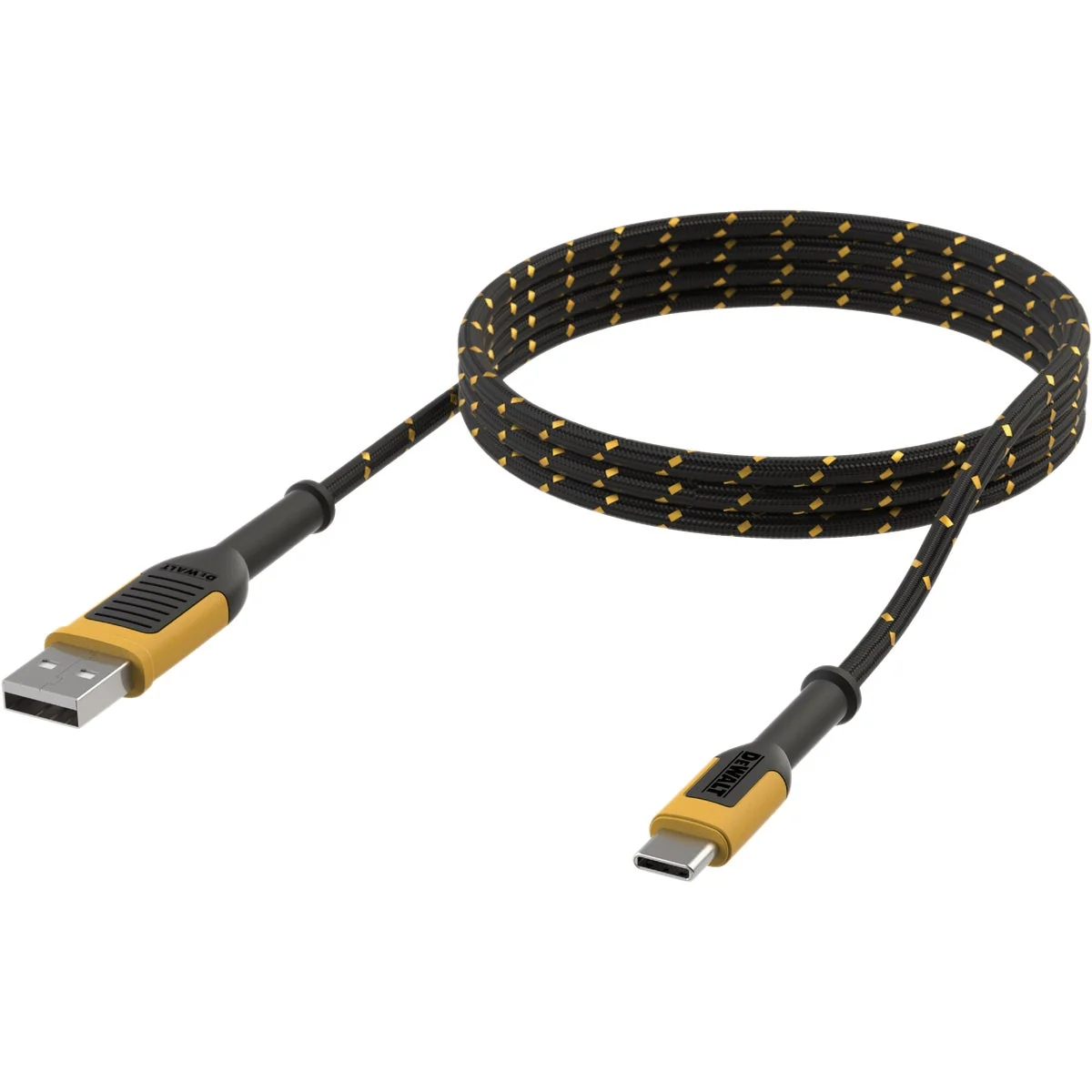 Exclusive DEWALT 4 Ft. Type-C to USB Reinforced Braided Cable Solid