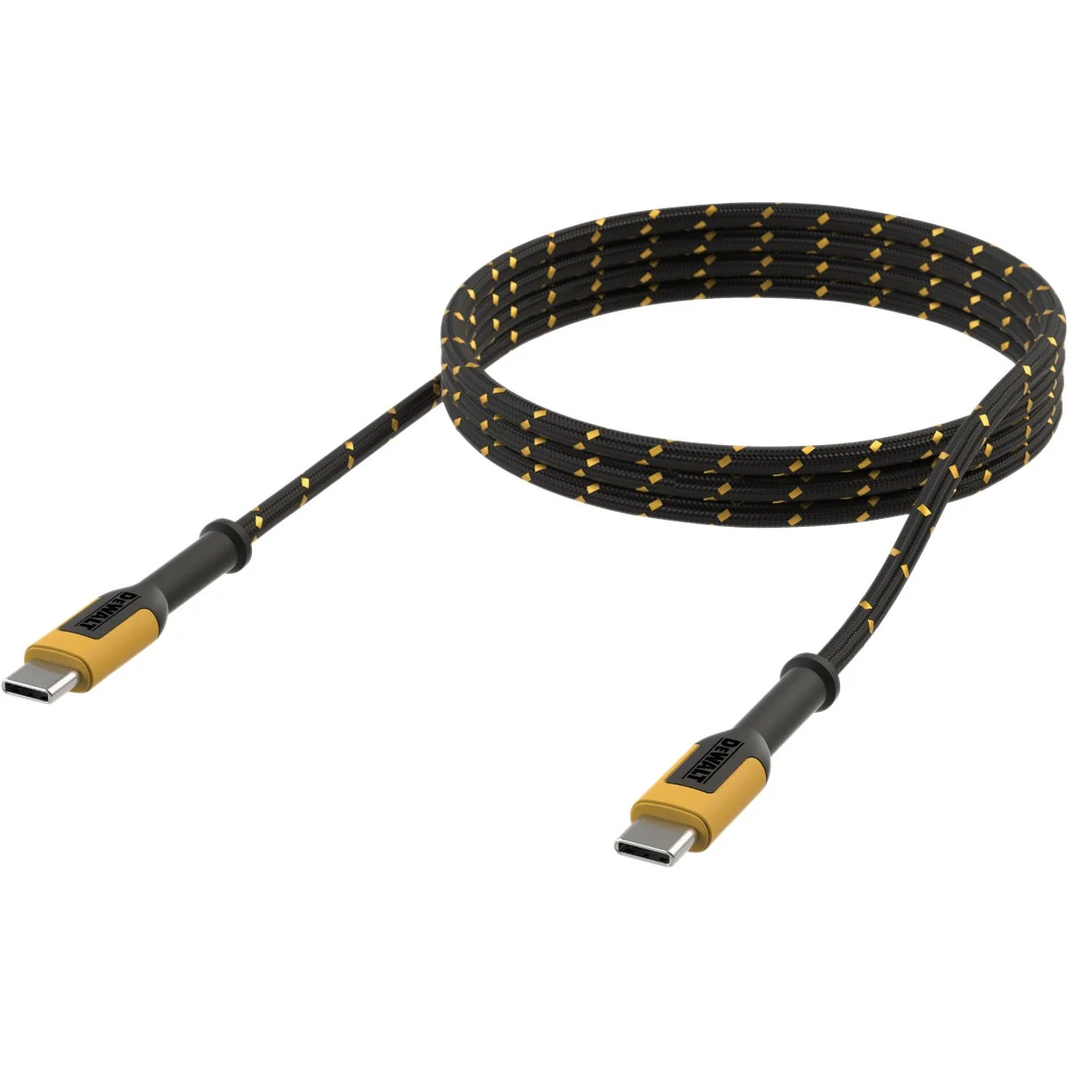 Expertly Made DEWALT 6 Ft. Type-C to Type-C Reinforced Cable Carefully Designed