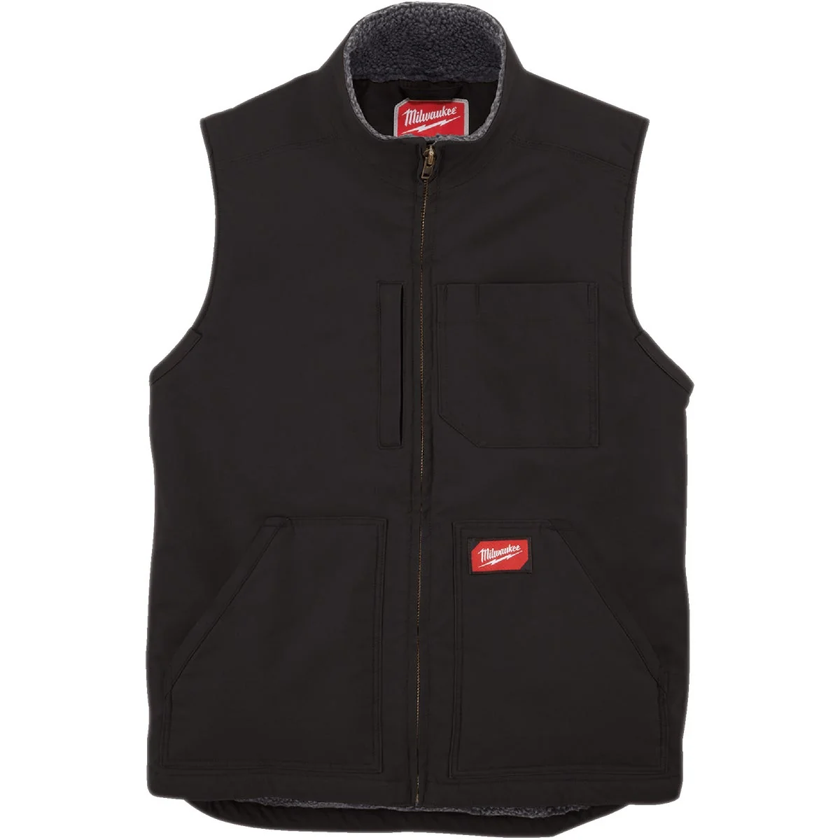 Original Milwaukee GRIDIRON Men's Medium Black Sherpa-Lined Vest Stylish