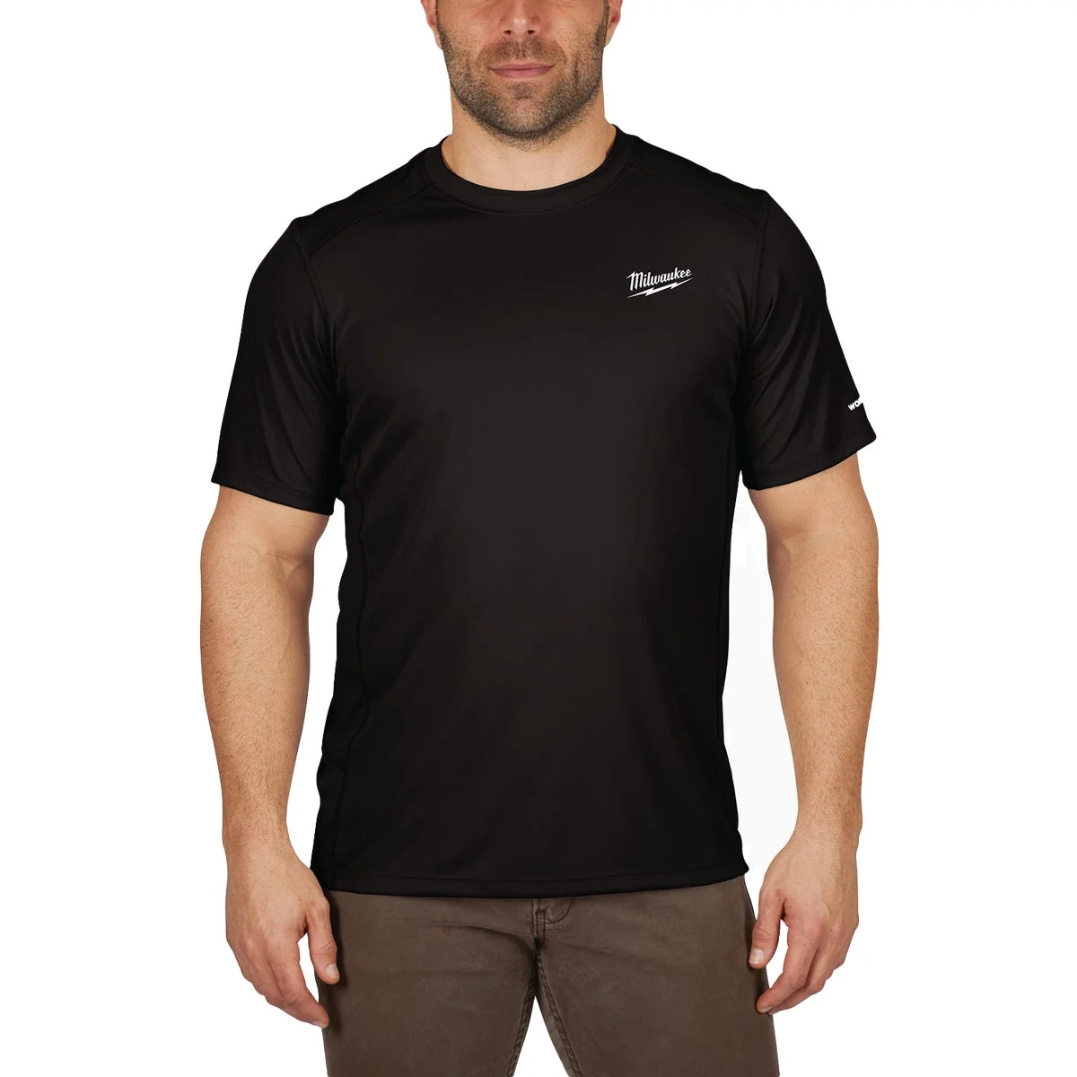 Relaxed Milwaukee WorkSkin Men's 2XL Black Short Sleeve Lightweight Performance Shirt Green