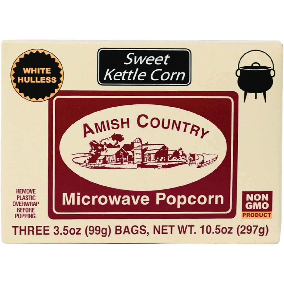 Proven Amish Country Popcorn 3 Pack Sweet Kettle Microwave Popcorn Breathable