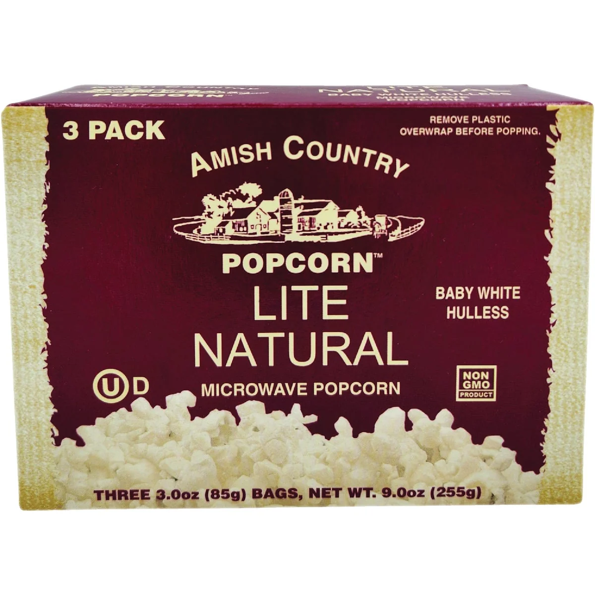 Smart Amish Country Popcorn 3 Pack Lite Natural Microwave Popcorn Crafted