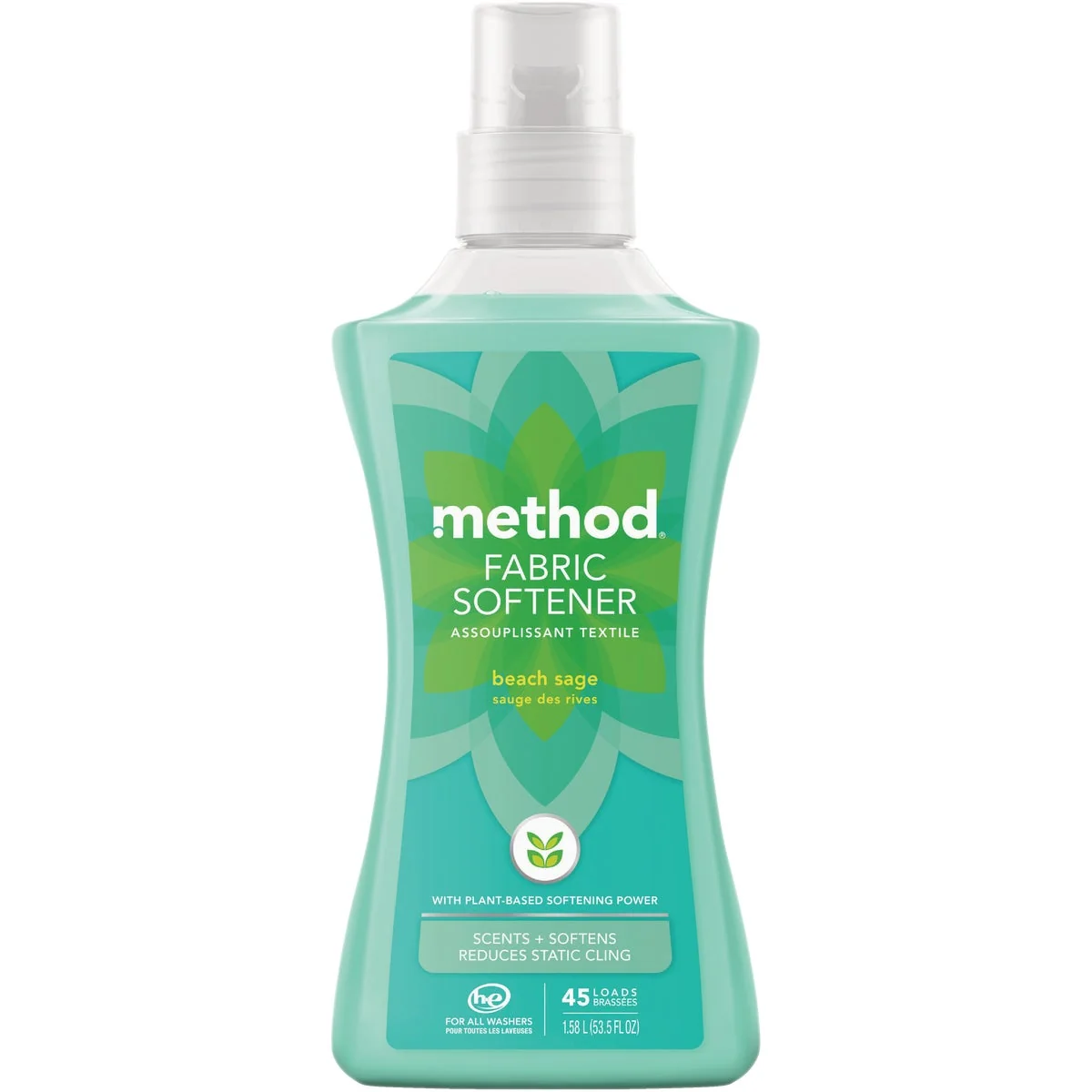 Recyclable Method 53.5 Oz. Beach Sage Liquid Fabric Softener Breathable