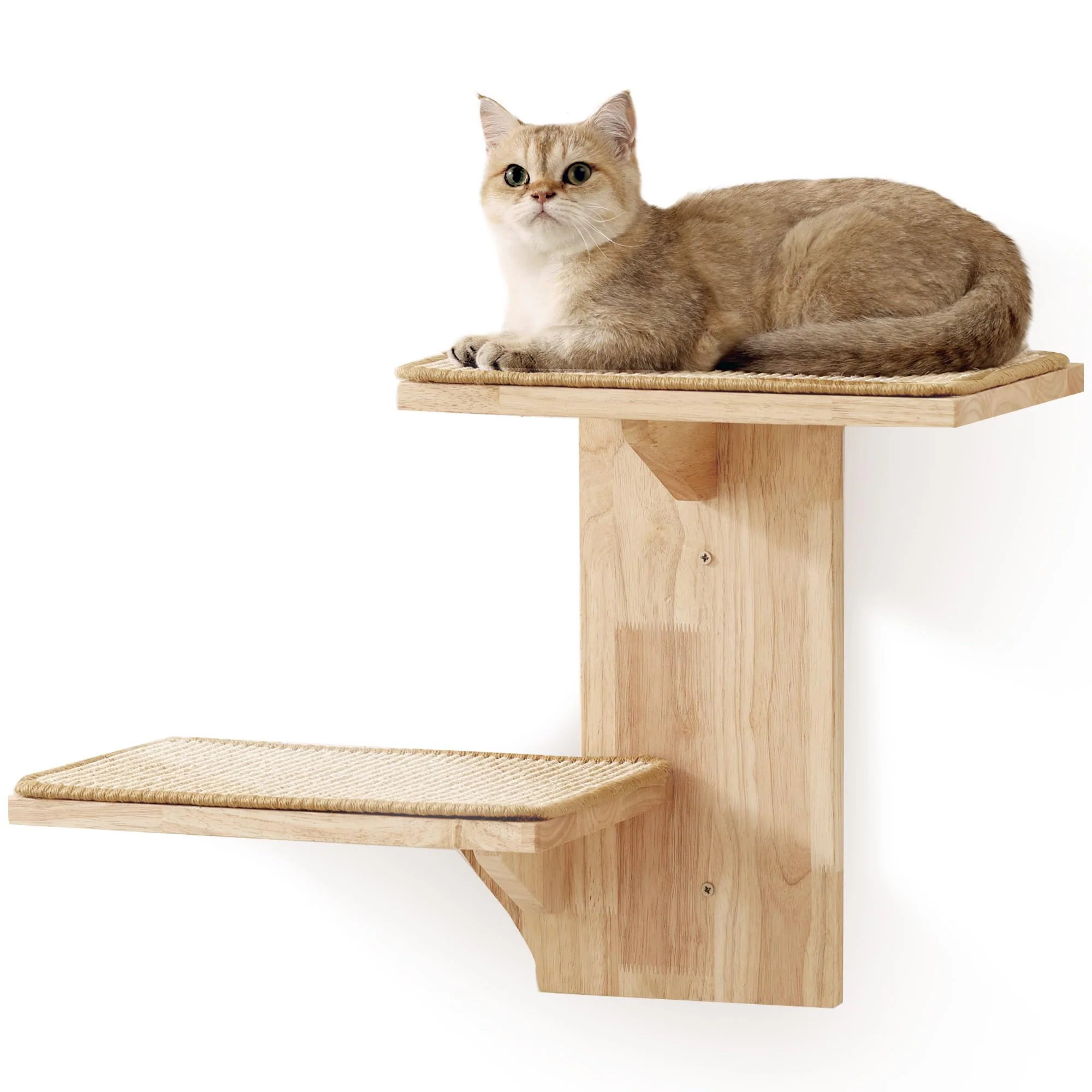 Flexible FUKUMARU Cat Wall Shelves 2-Platform Tree-Shape Wall Mount for Climb Play Nap Optimized