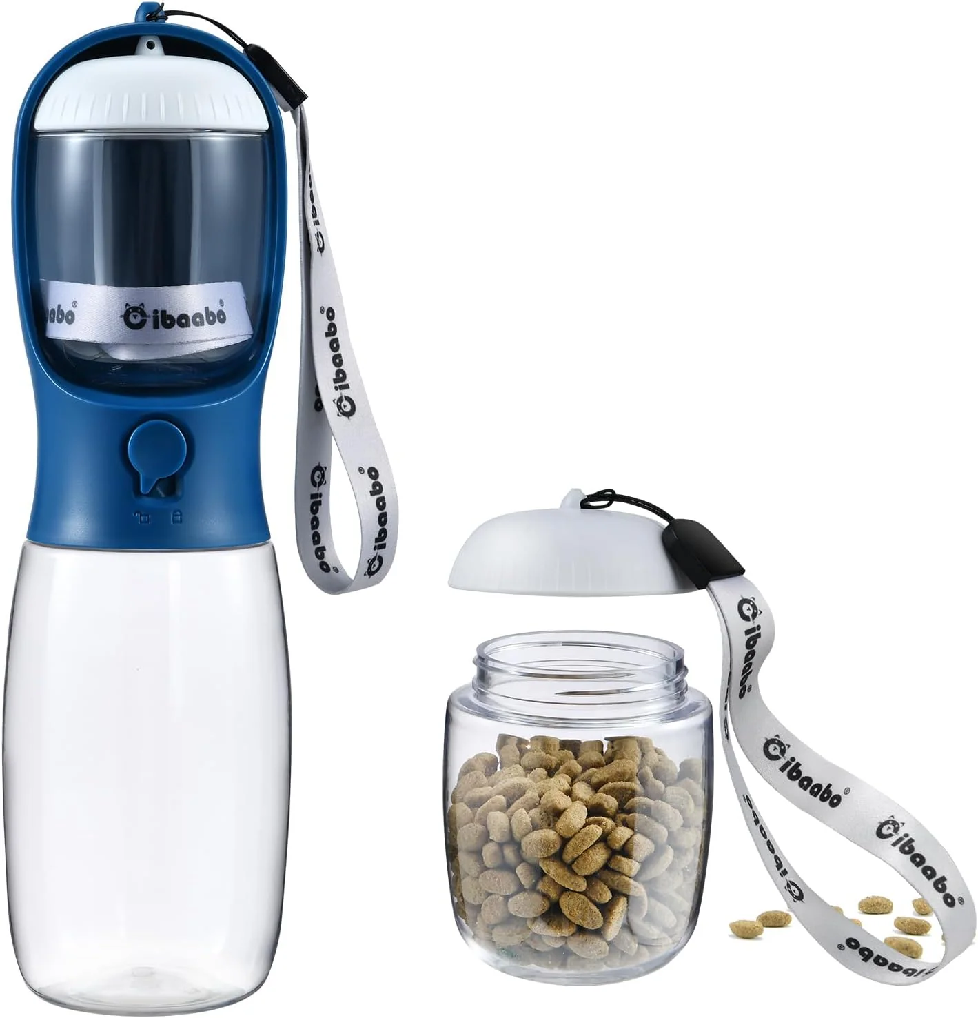 Next-Generation Dog Water Bottle with Food Container Travel Puppy Water Bowl Portable Pet Dispenser Dog Stuff Accessories Items Puppy Essentials Necessities for Yorkie Chihuahua Cat Walking and Hiking Minimalist