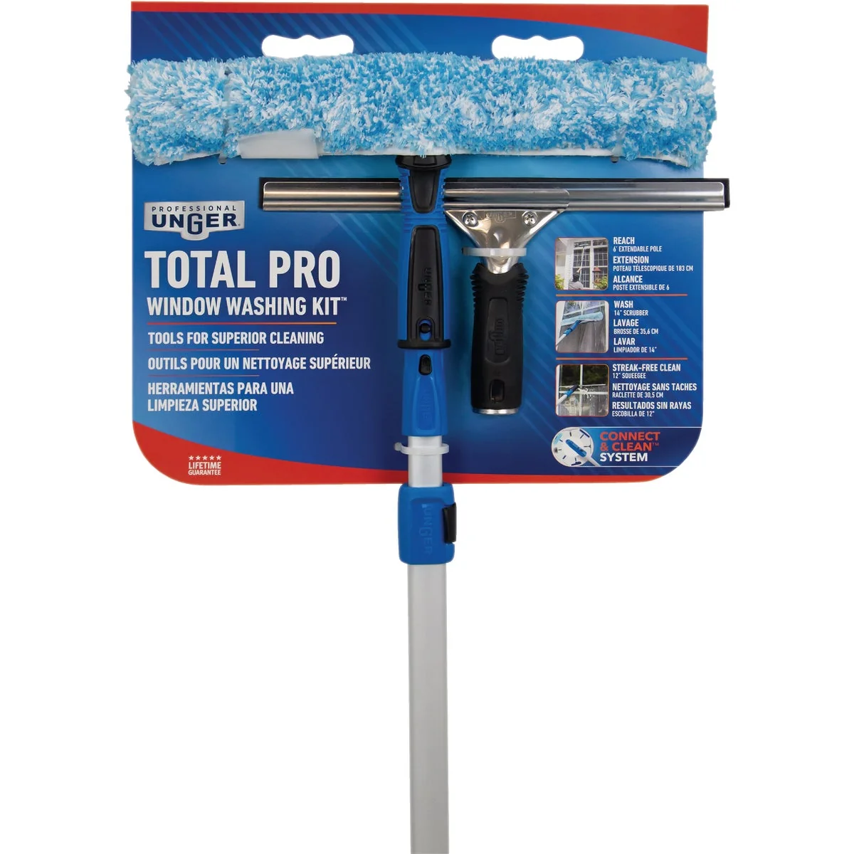 Safe Unger Professional Total Pro Window Cleaning Kit 2-Piece Comfortable