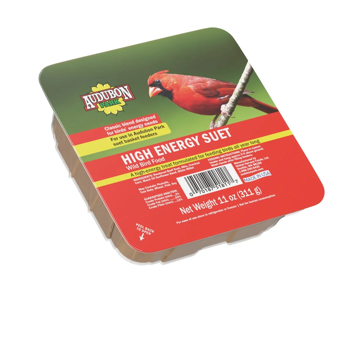 Convenient Audubon Park 11 Oz. High Energy Suet Solid