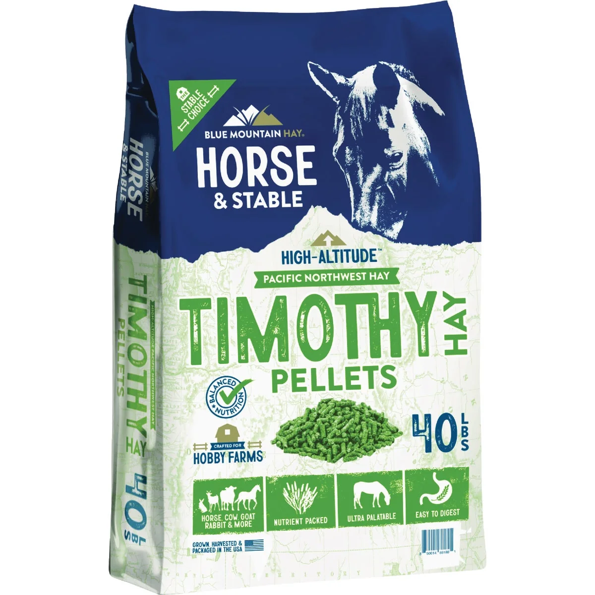 Functional Blue Mountain Hay High Altitude 40 Lb. Timothy Hay Pellets Breathable
