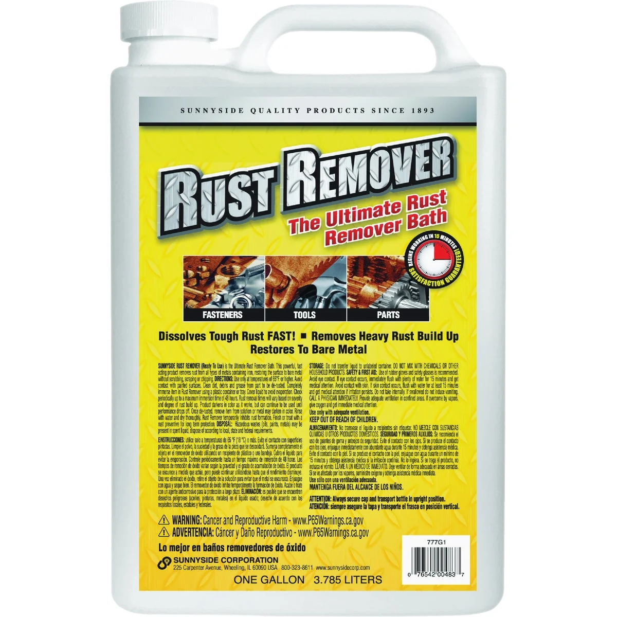 Modern Sunnyside Rust Remover Bath 1 Gal. Certified
