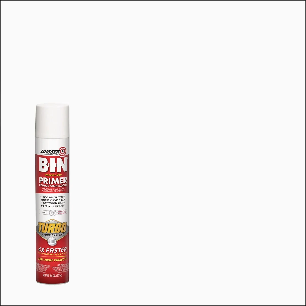 First-Class Zinsser 26 Oz. B-I-N Primer Spray with Turbo Spray System Flat White Organic
